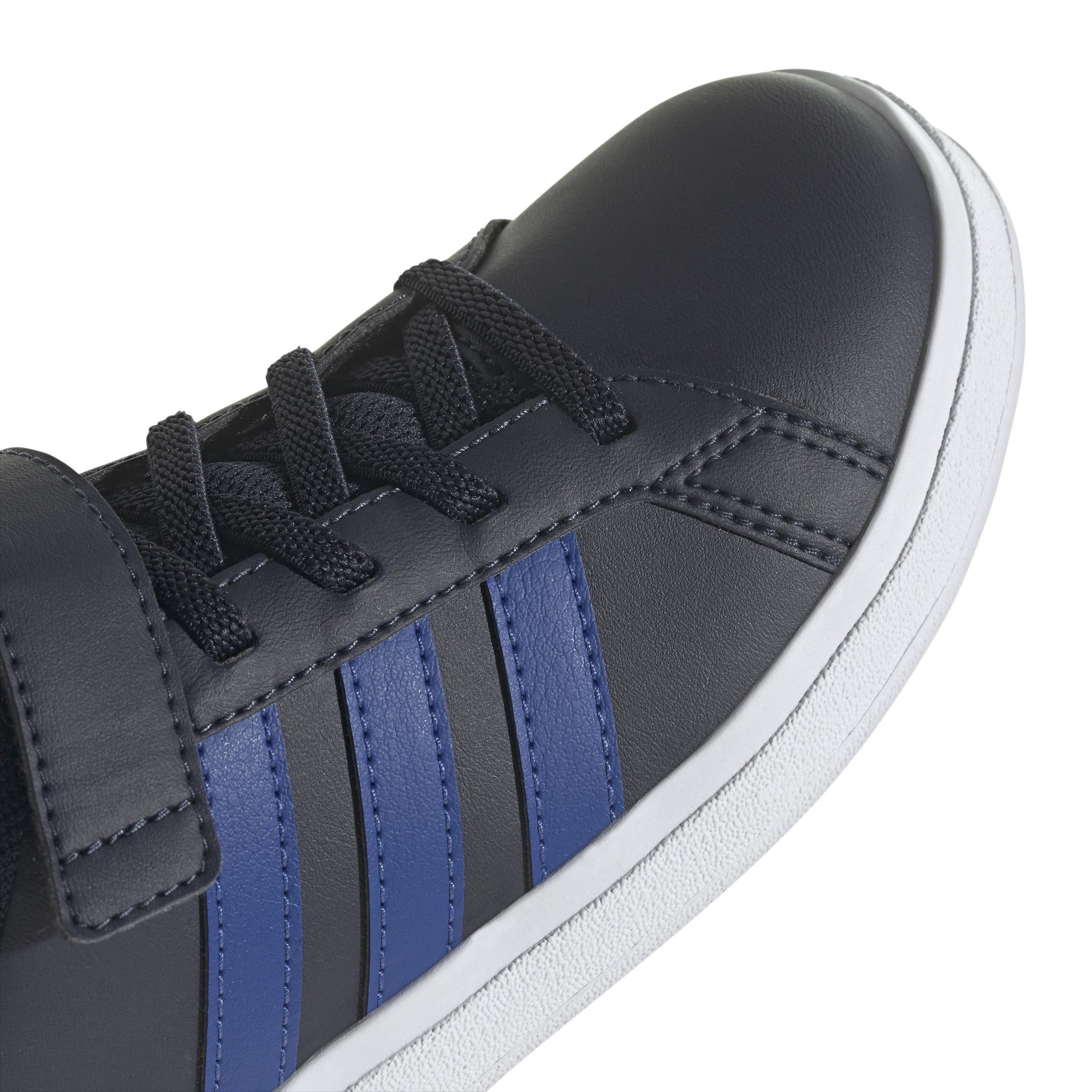 Unisex Kids Grand Court Elastic Lace And Top Strap Shoes, Blue, A901_ONE, large image number 2