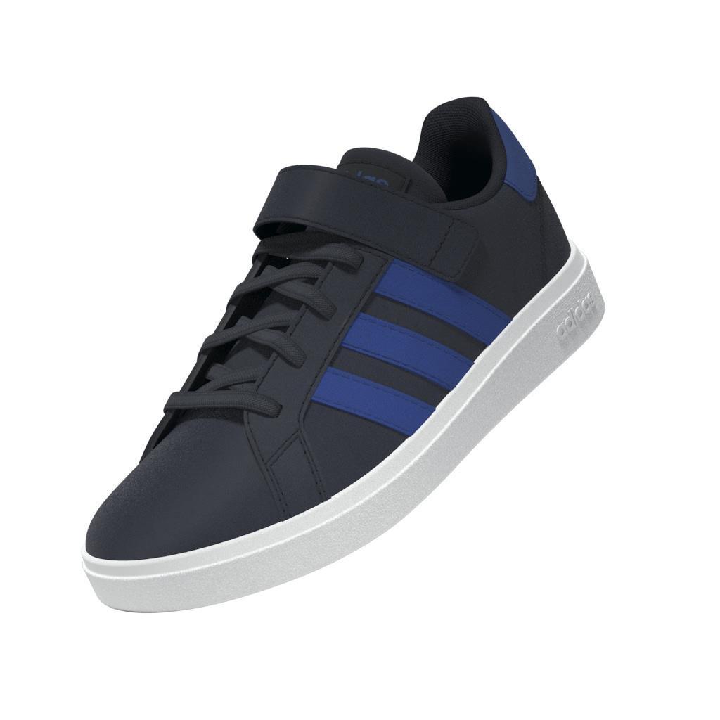 Unisex Kids Grand Court Elastic Lace And Top Strap Shoes, Blue, A901_ONE, large image number 5