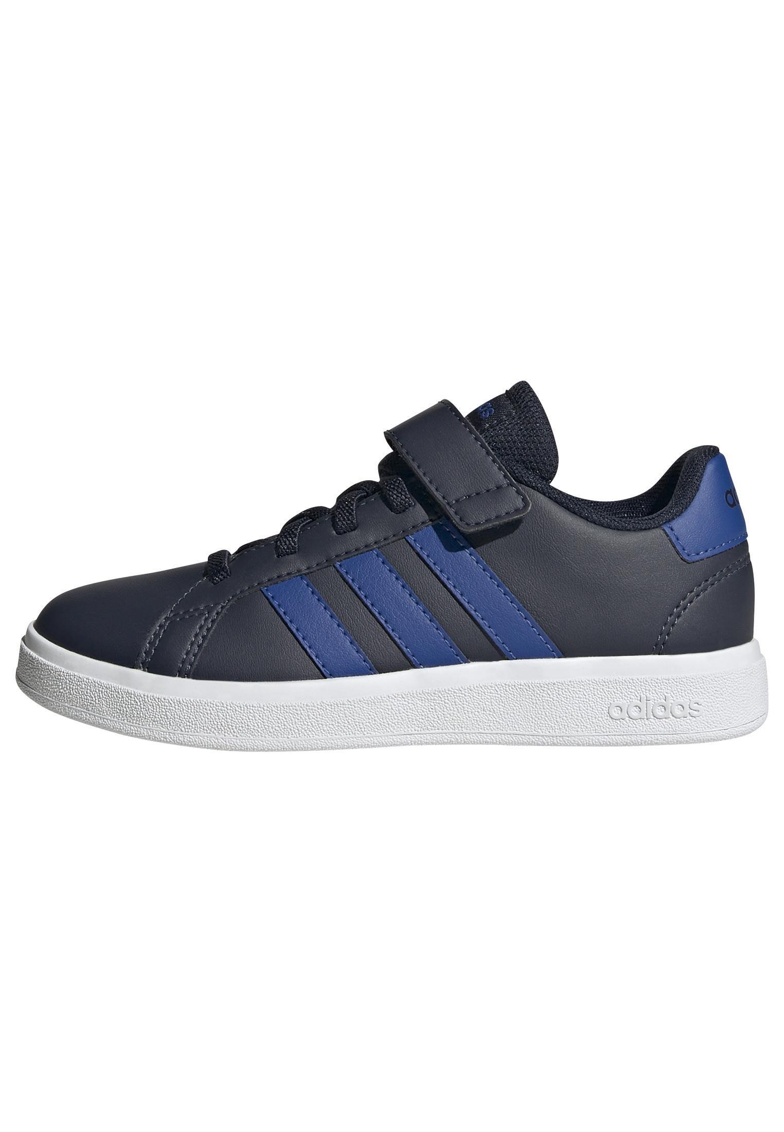 Unisex Kids Grand Court Elastic Lace And Top Strap Shoes, Blue, A901_ONE, large image number 8