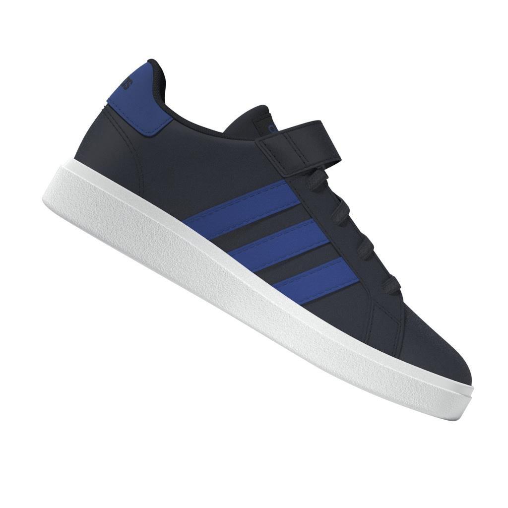 Unisex Kids Grand Court Elastic Lace And Top Strap Shoes, Blue, A901_ONE, large image number 10