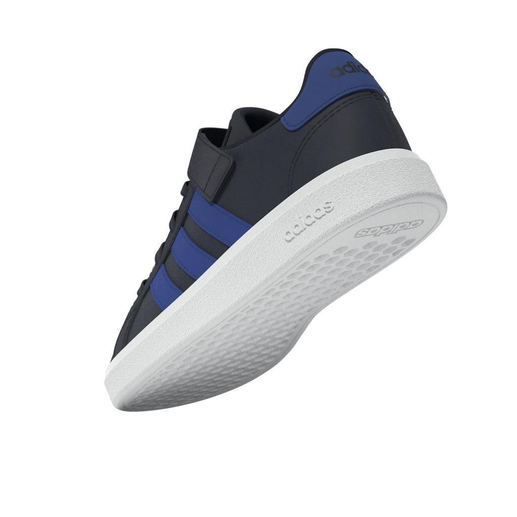 Unisex Kids Grand Court Elastic Lace And Top Strap Shoes, Blue, A901_ONE, large image number 11