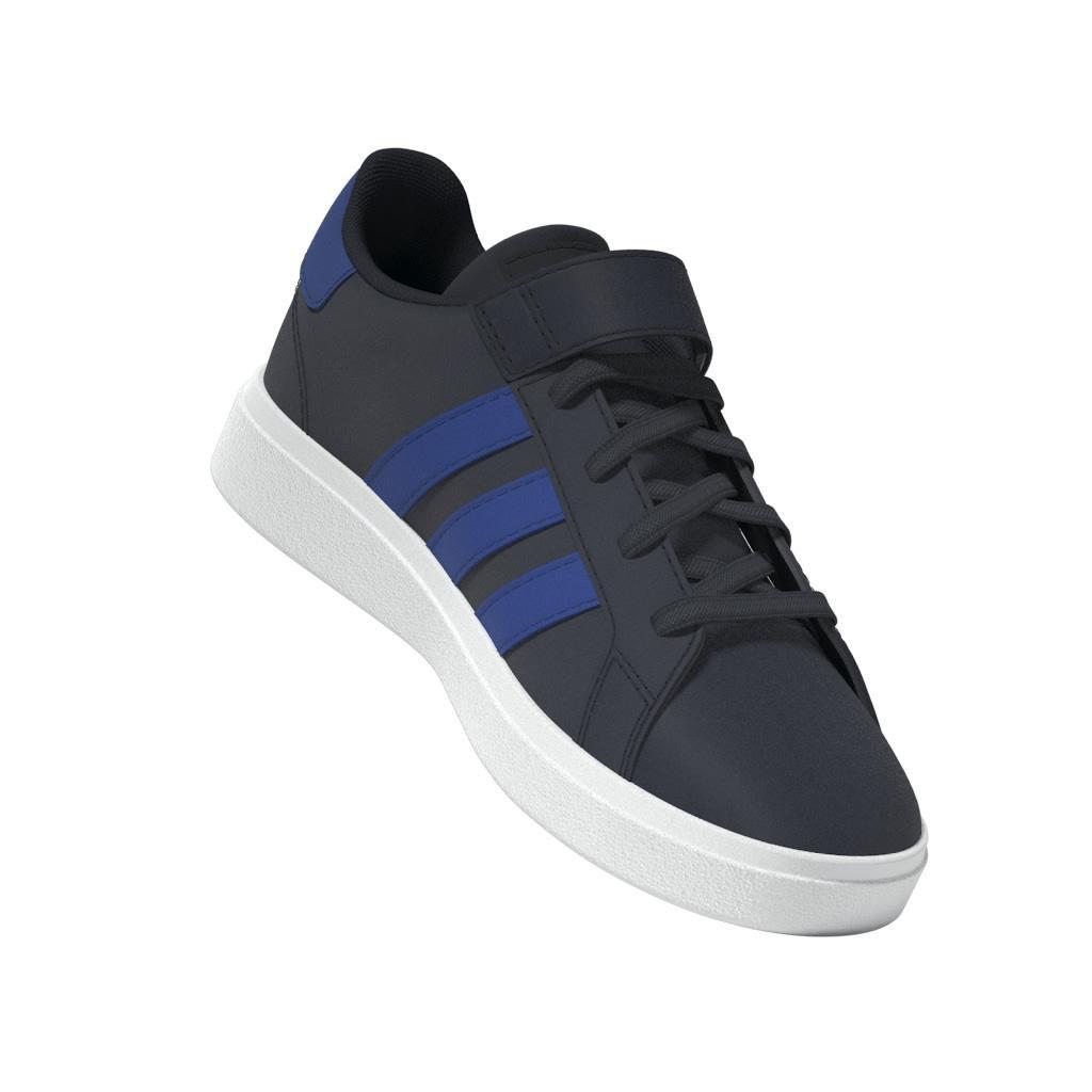Unisex Kids Grand Court Elastic Lace And Top Strap Shoes, Blue, A901_ONE, large image number 12