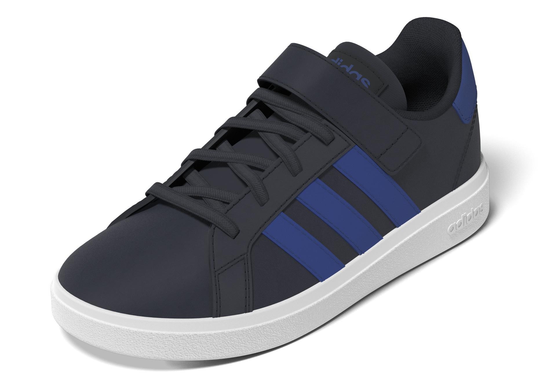 Unisex Kids Grand Court Elastic Lace And Top Strap Shoes, Blue, A901_ONE, large image number 14