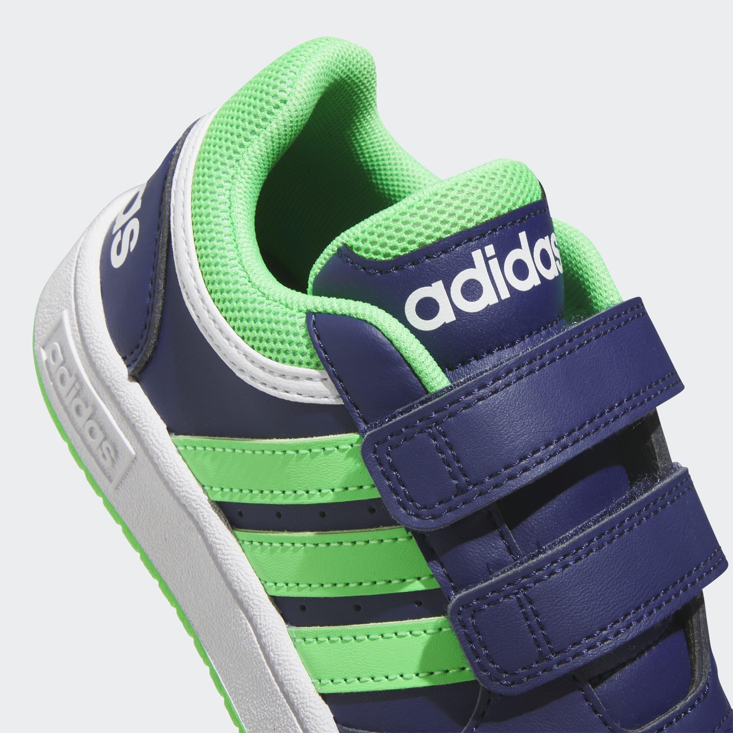 Kids Unisex Hoops Lifestyle Basketball Hook-and-Loop Shoes, Blue, A901_ONE, large image number 4