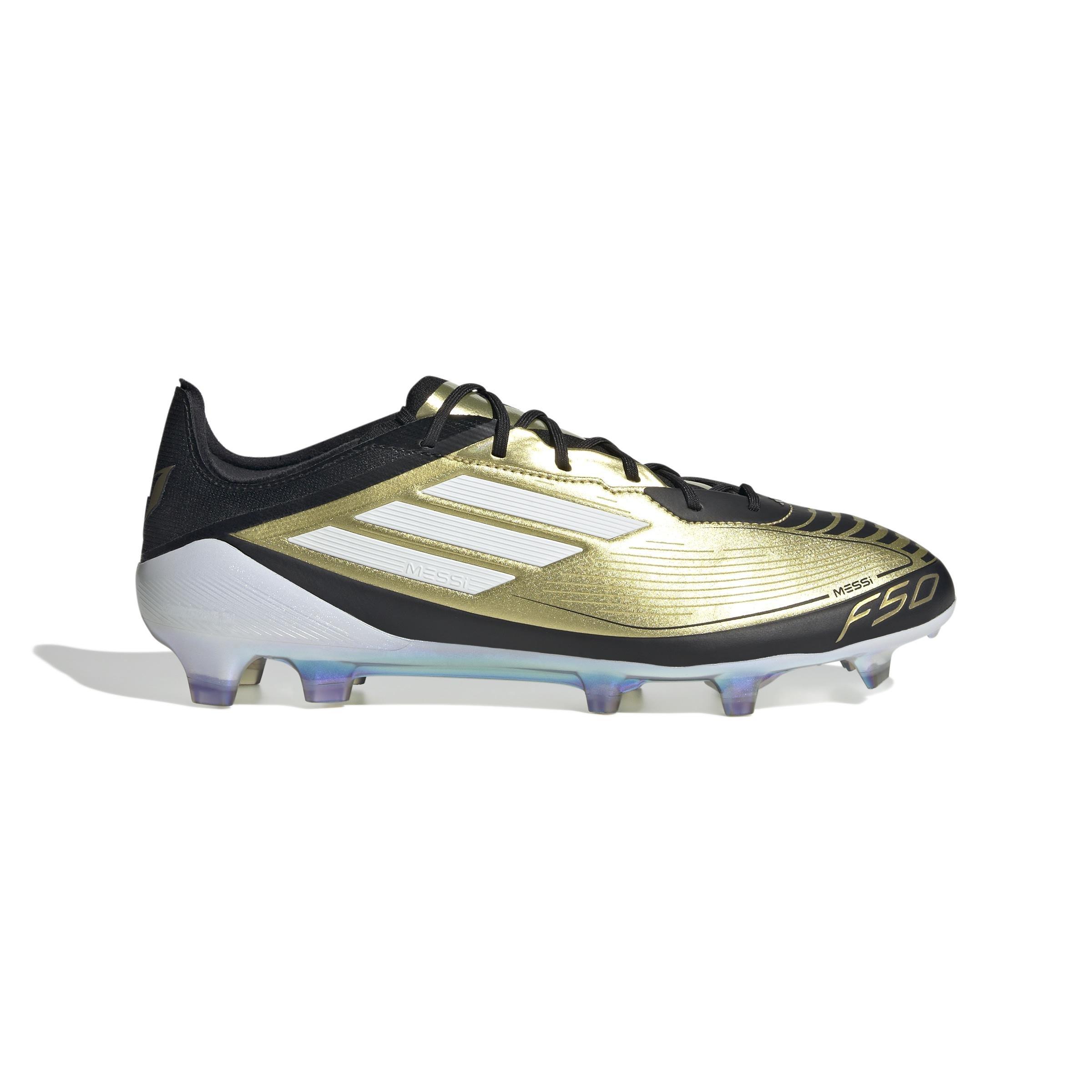 Unisex Messi F50 Elite Firm Ground Boots, Gold, A901_ONE, large image number 0