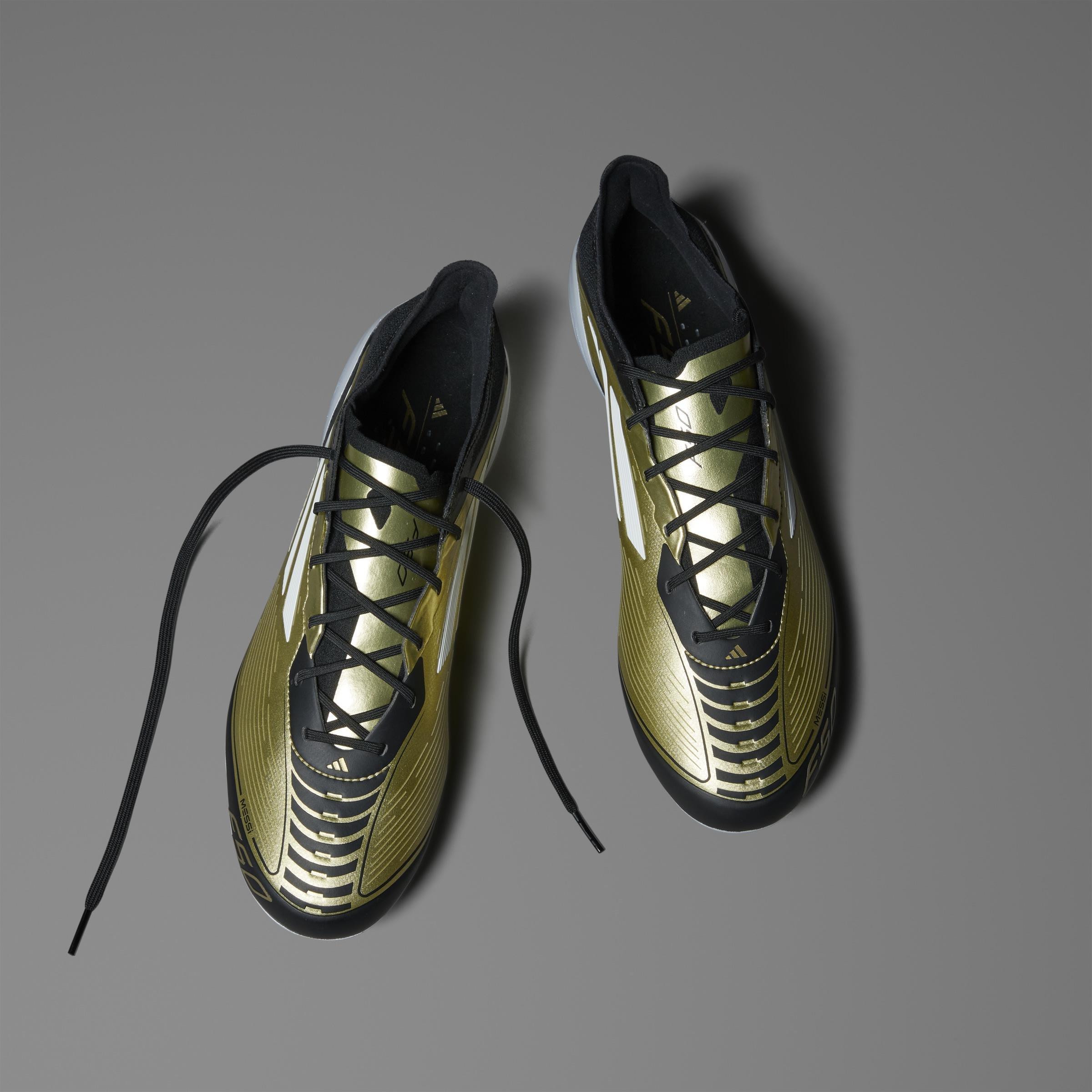 Unisex Messi F50 Elite Firm Ground Boots, Gold, A901_ONE, large image number 7