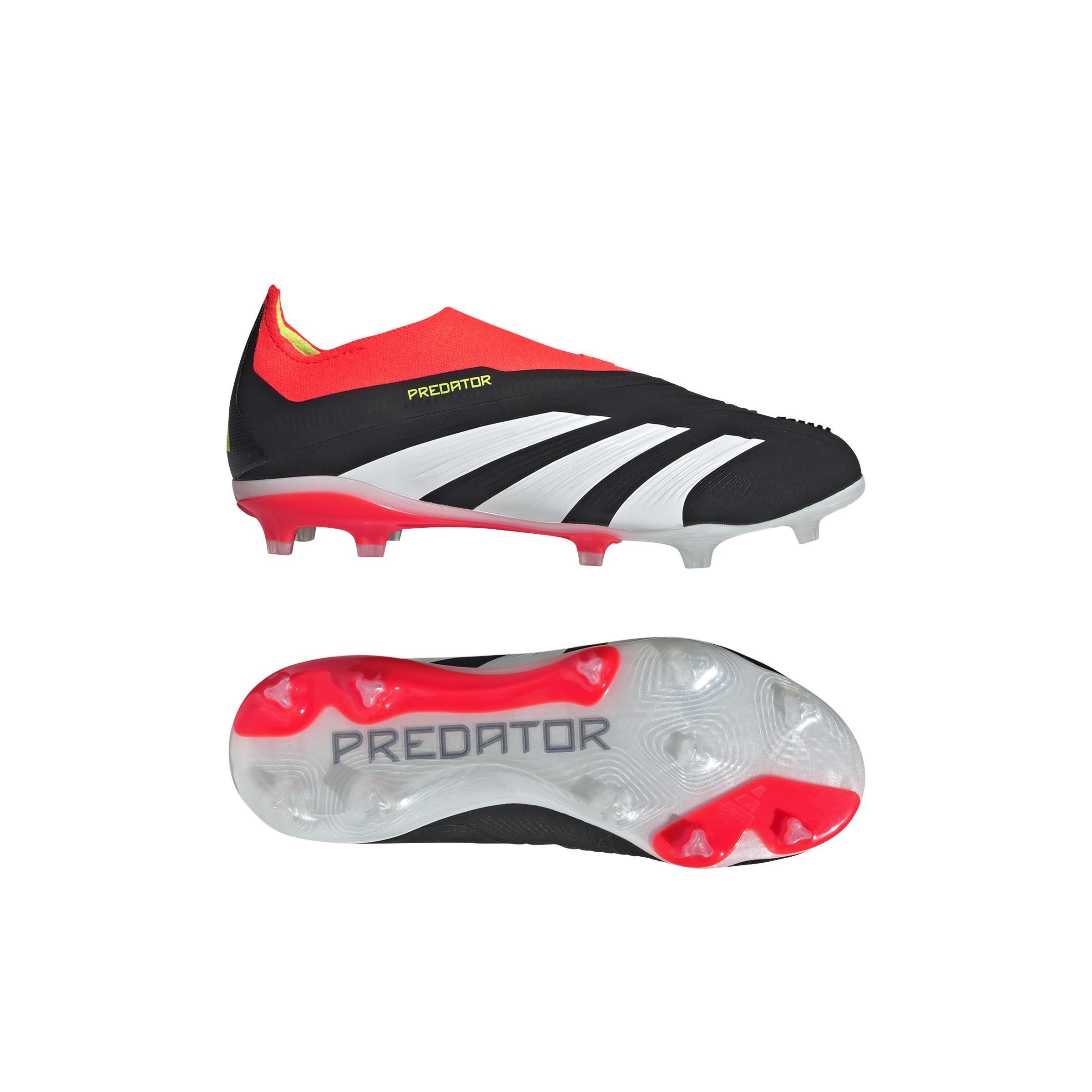 Unisex Kids Predator Elite Laceless Firm Ground Football Boots, Black, , large image number 6