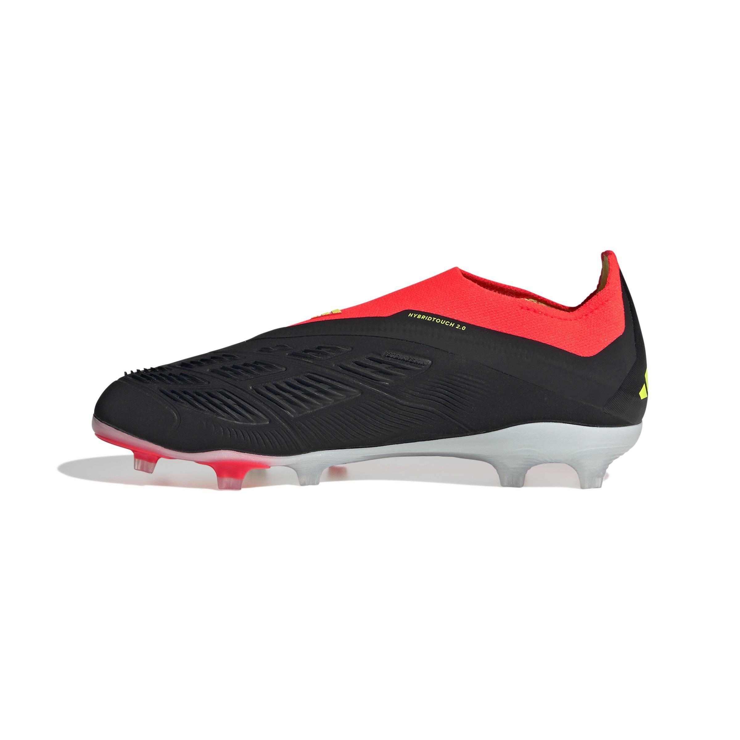 Unisex Kids Predator Elite Laceless Firm Ground Football Boots, Black, , large image number 8