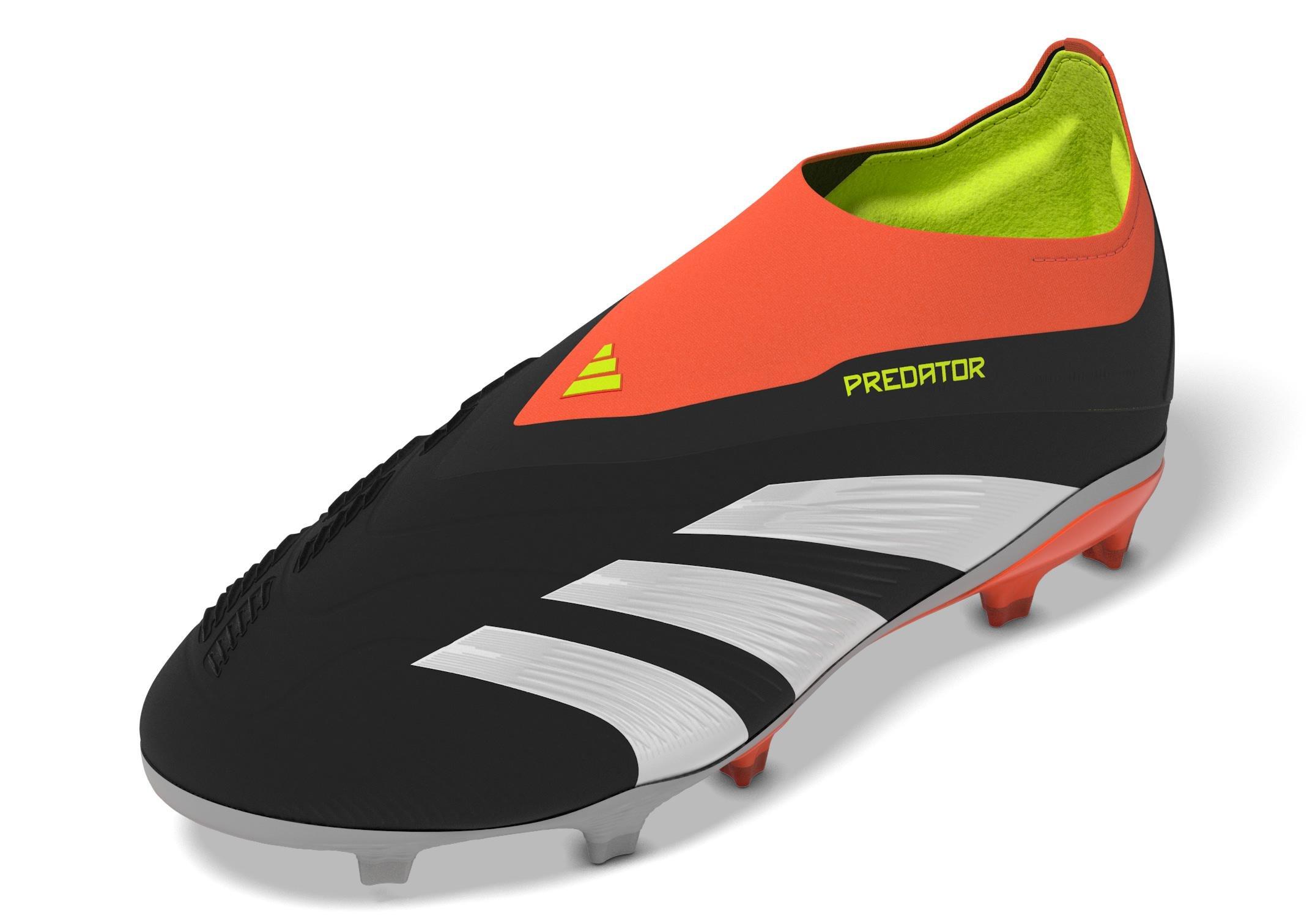 Unisex Kids Predator Elite Laceless Firm Ground Football Boots, Black, , large image number 11
