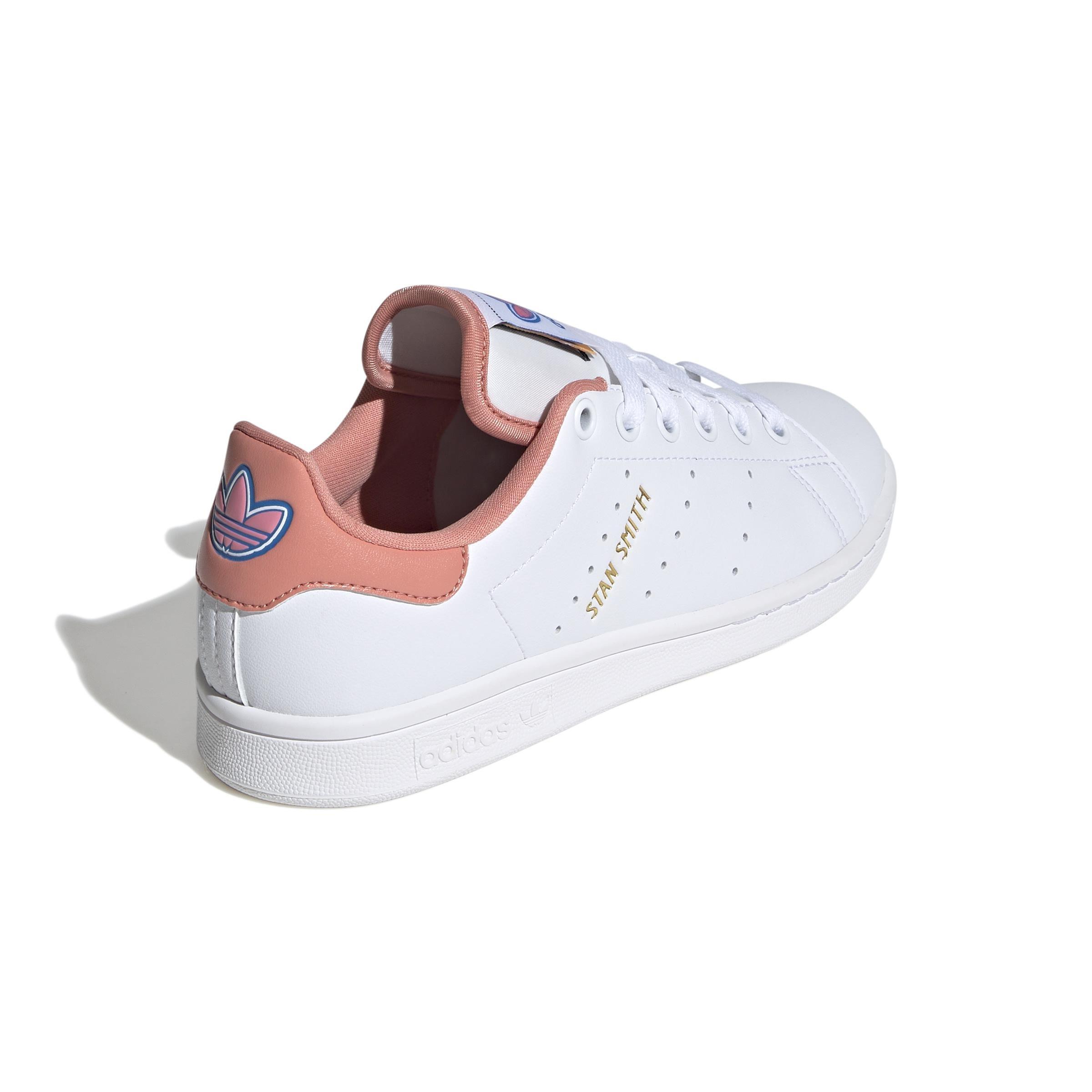Unisex Kids Stan Smith Shoes, White, A901_ONE, large image number 3