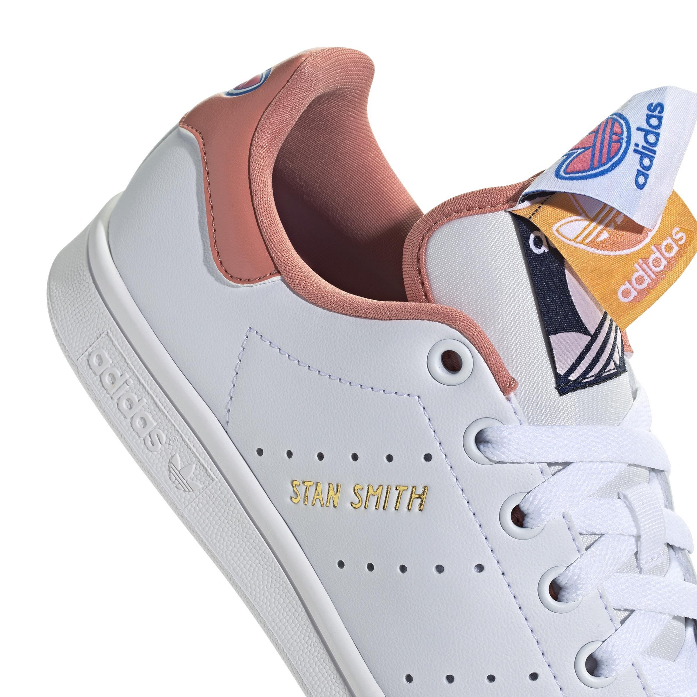 Unisex Kids Stan Smith Shoes, White, A901_ONE, large image number 4