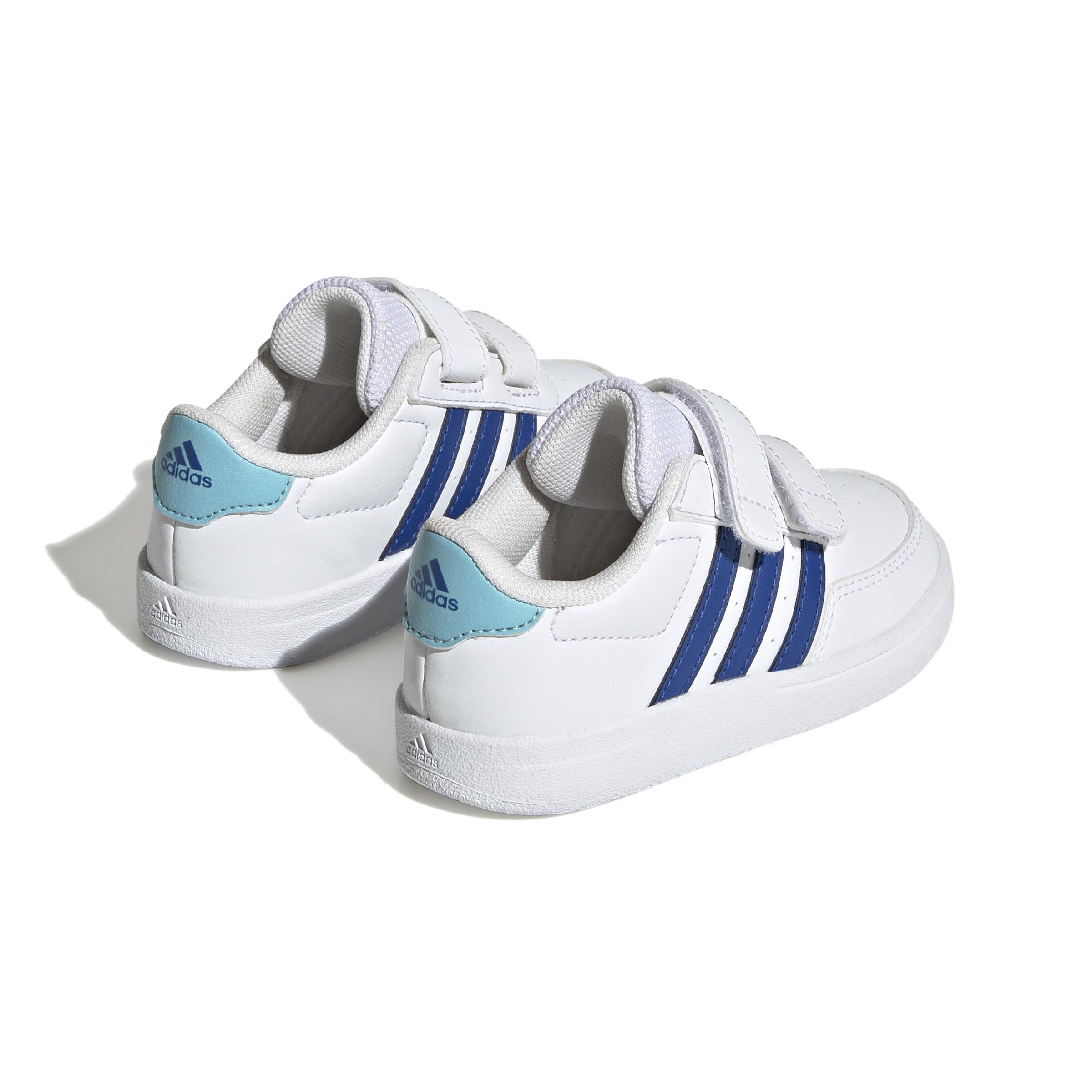 Unisex Kids Breaknet Lifestyle Court Two-Strap Hook-and-Loop Shoes, White, A901_ONE, large image number 1
