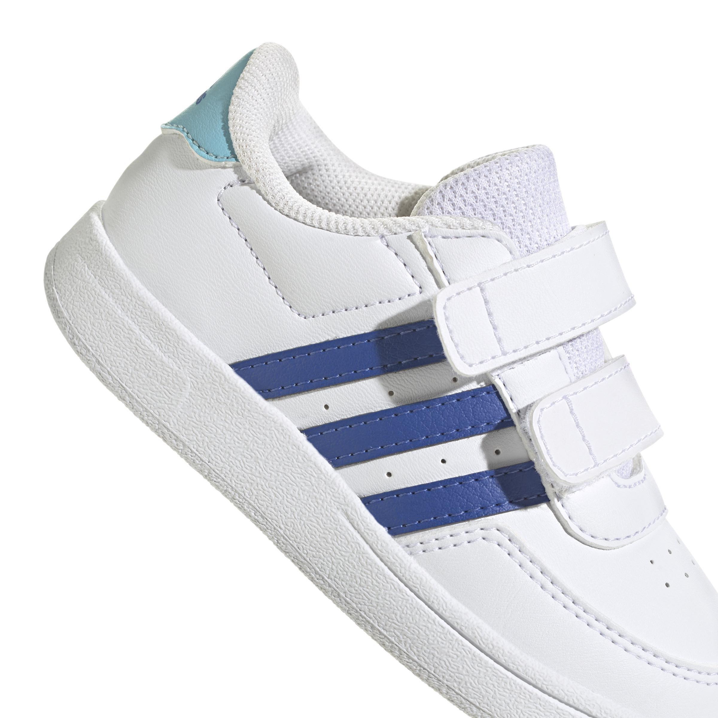 Unisex Kids Breaknet Lifestyle Court Two-Strap Hook-and-Loop Shoes, White, A901_ONE, large image number 3