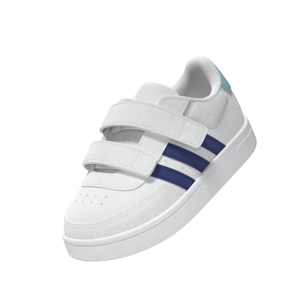 Unisex Kids Breaknet Lifestyle Court Two-Strap Hook-and-Loop Shoes, White, A901_ONE, large image number 4