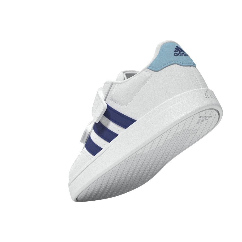 Unisex Kids Breaknet Lifestyle Court Two-Strap Hook-and-Loop Shoes, White, A901_ONE, large image number 6