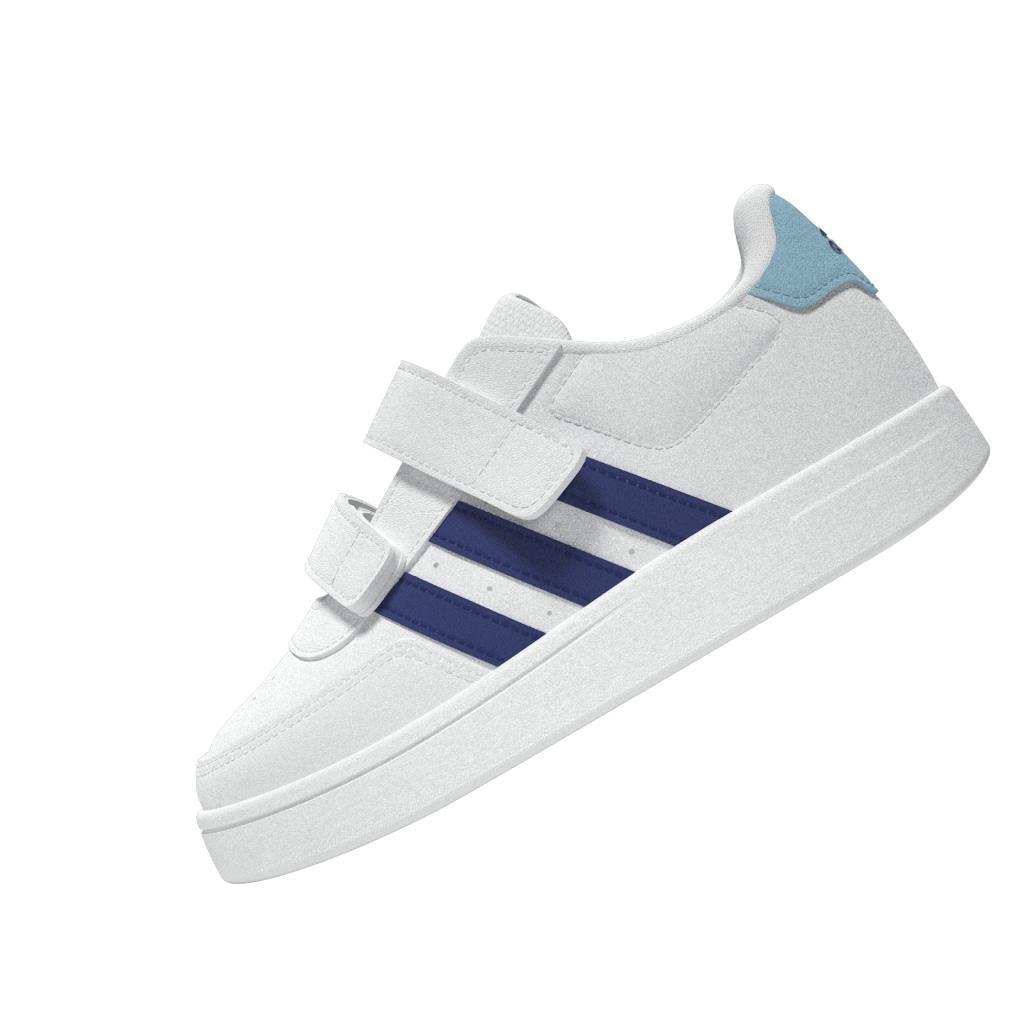 Unisex Kids Breaknet Lifestyle Court Two-Strap Hook-and-Loop Shoes, White, A901_ONE, large image number 11