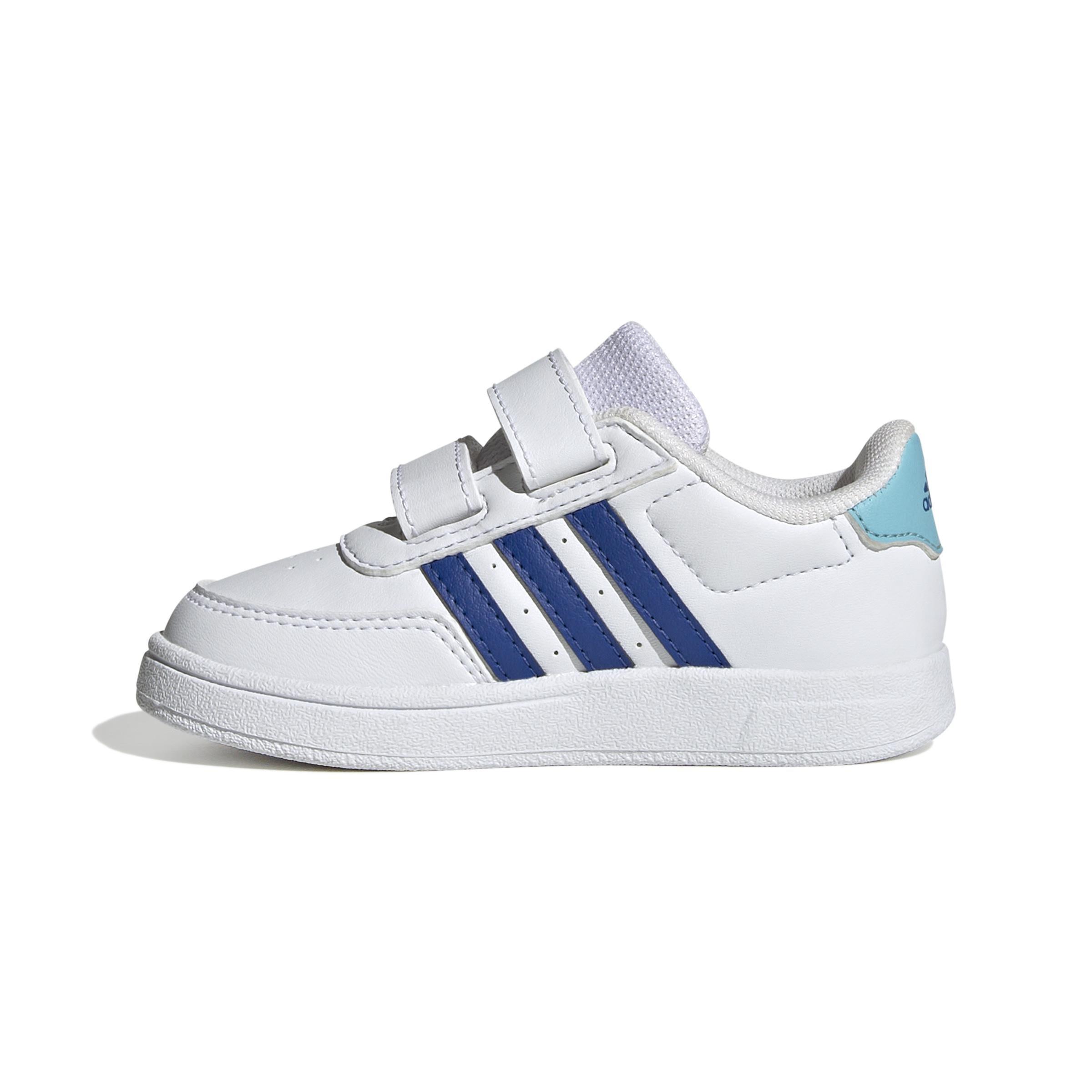 Unisex Kids Breaknet Lifestyle Court Two-Strap Hook-and-Loop Shoes, White, A901_ONE, large image number 12