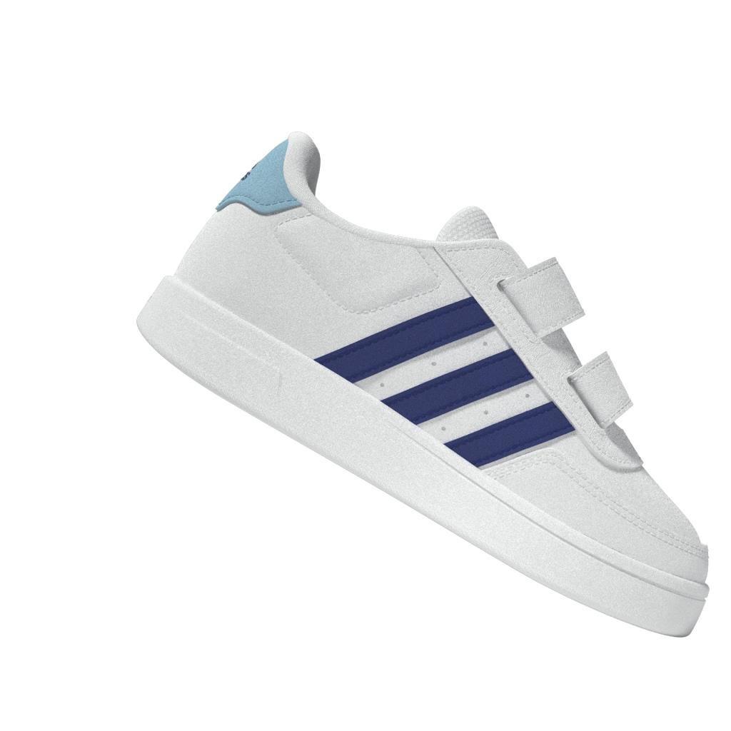 Unisex Kids Breaknet Lifestyle Court Two-Strap Hook-and-Loop Shoes, White, A901_ONE, large image number 14