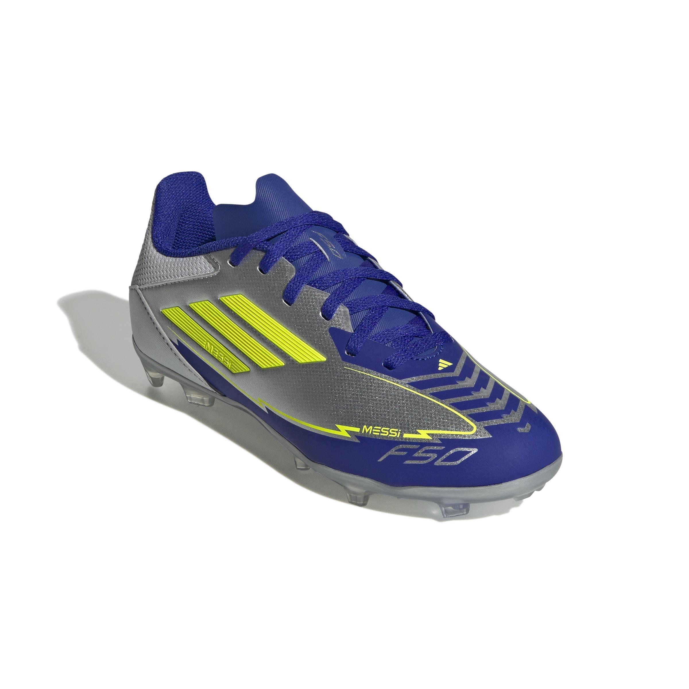 Kids Unisex F50 League Messi Firm/Multi-Ground Boots, Grey, A901_ONE, large image number 3