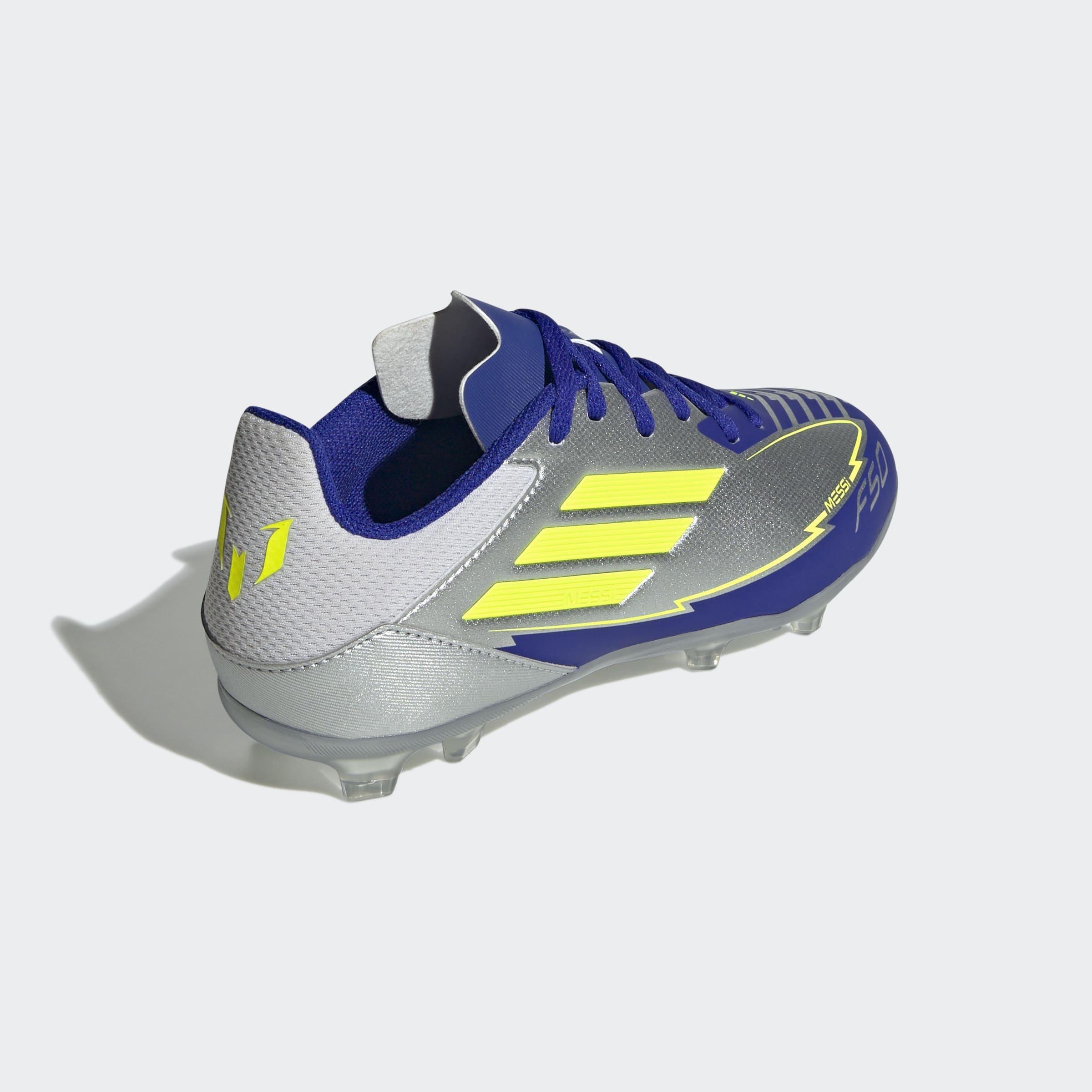 Kids Unisex F50 League Messi Firm/Multi-Ground Boots, Grey, A901_ONE, large image number 6