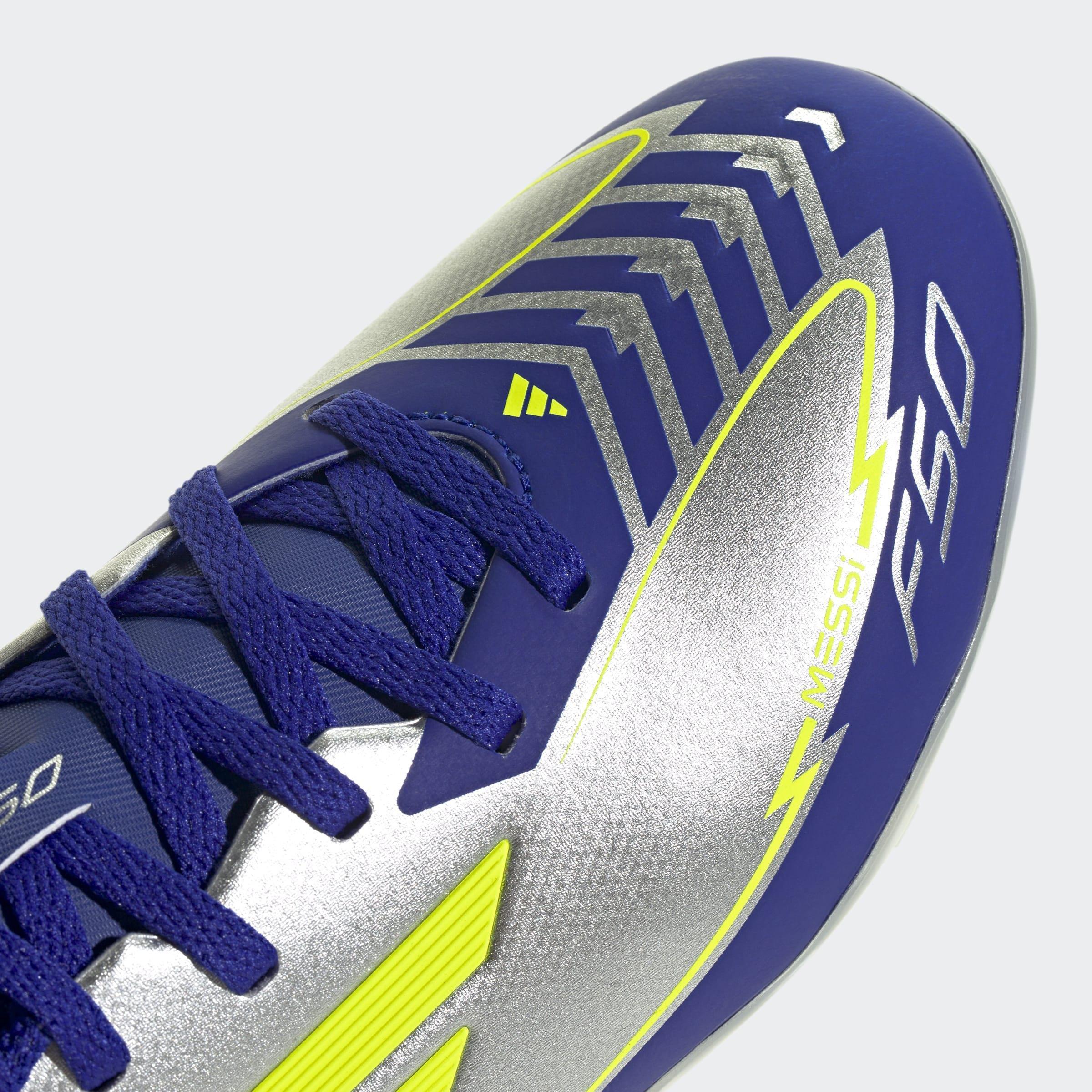 Kids Unisex F50 League Messi Firm/Multi-Ground Boots, Grey, A901_ONE, large image number 8