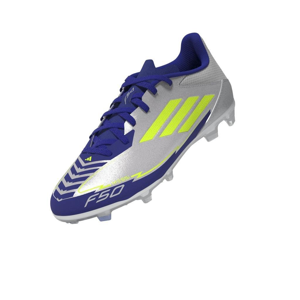 Kids Unisex F50 League Messi Firm/Multi-Ground Boots, Grey, A901_ONE, large image number 11