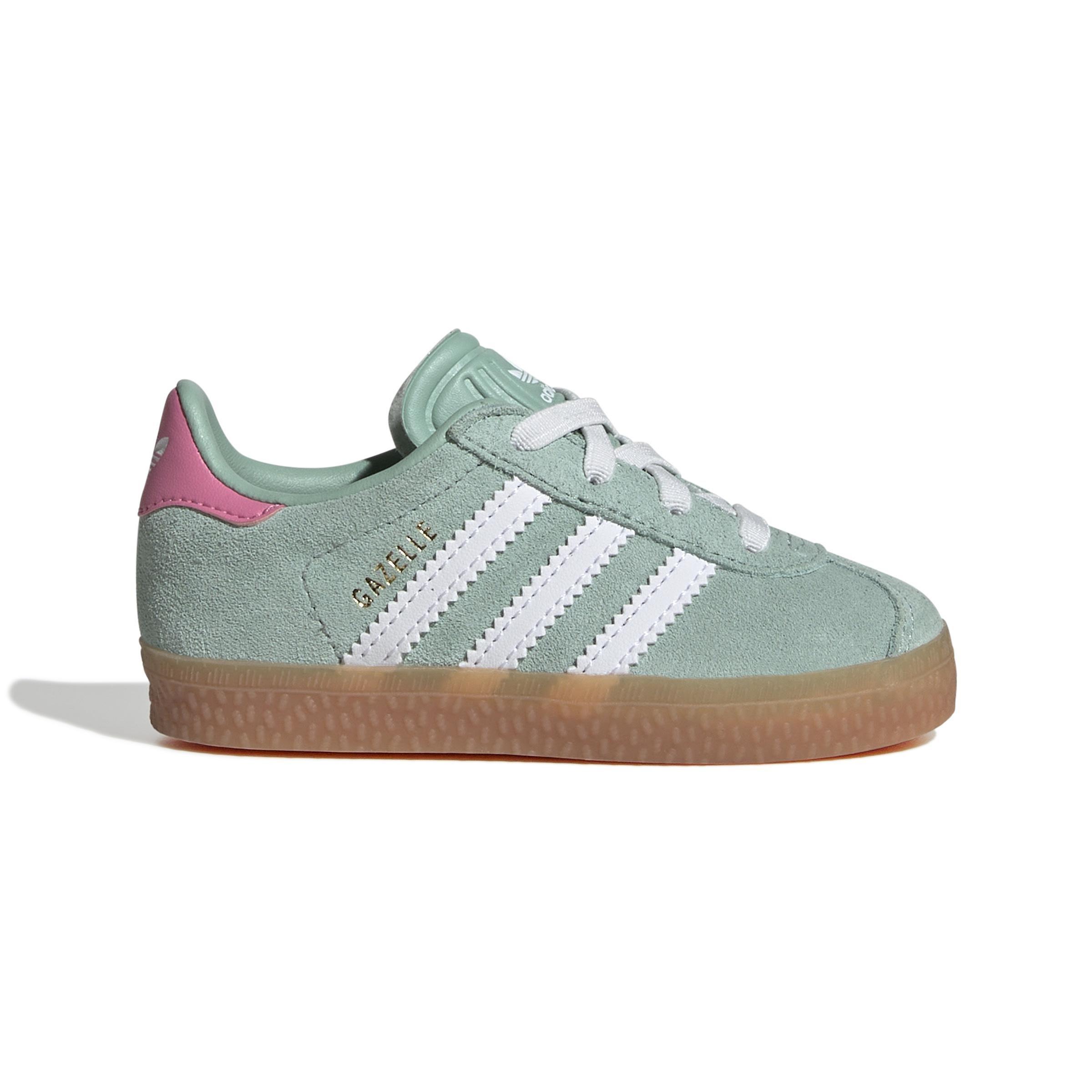 Unisex Kids Gazelle Comfort Closure Elastic Laces Shoes, Green, , large image number 0