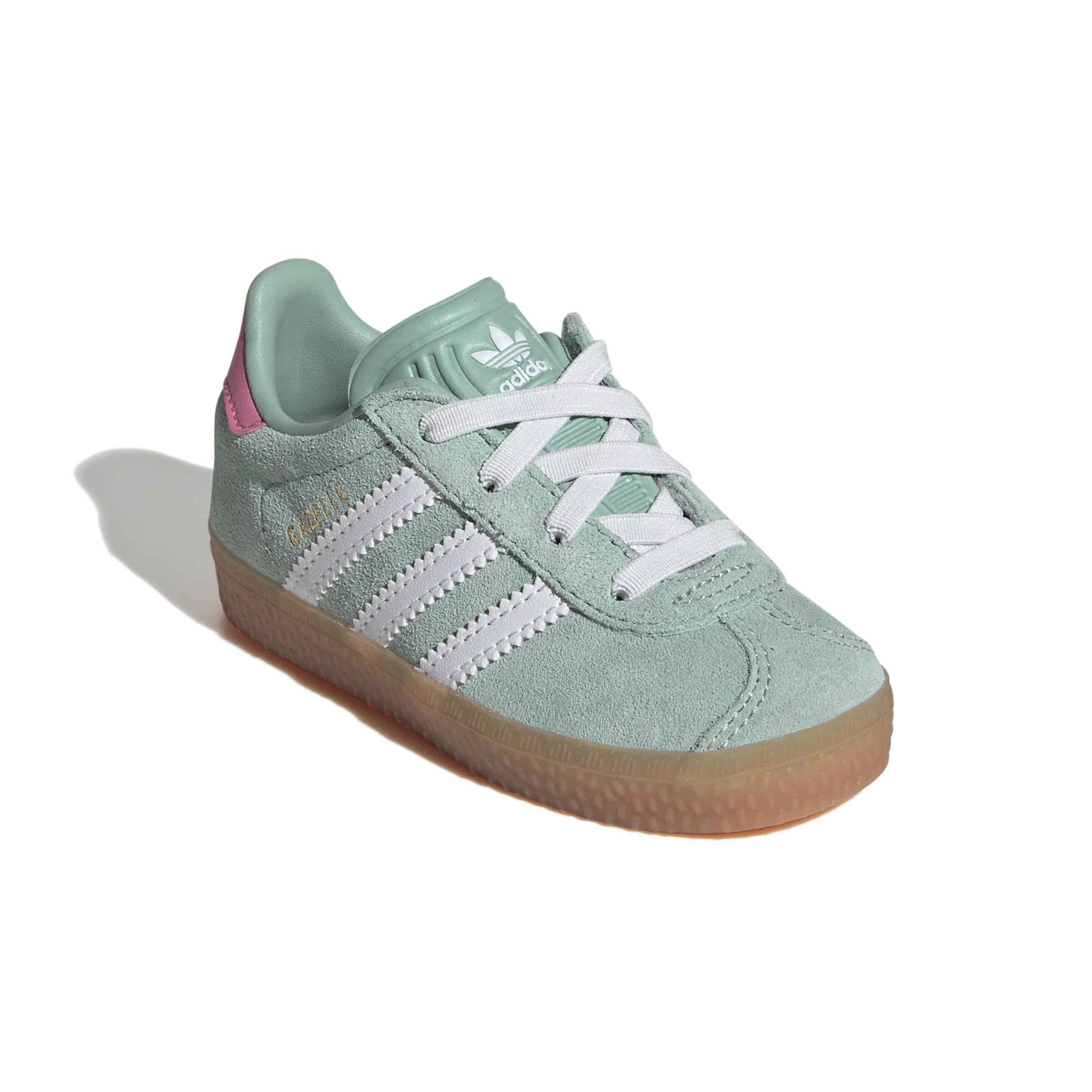 Unisex Kids Gazelle Comfort Closure Elastic Laces Shoes, Green, , large image number 2