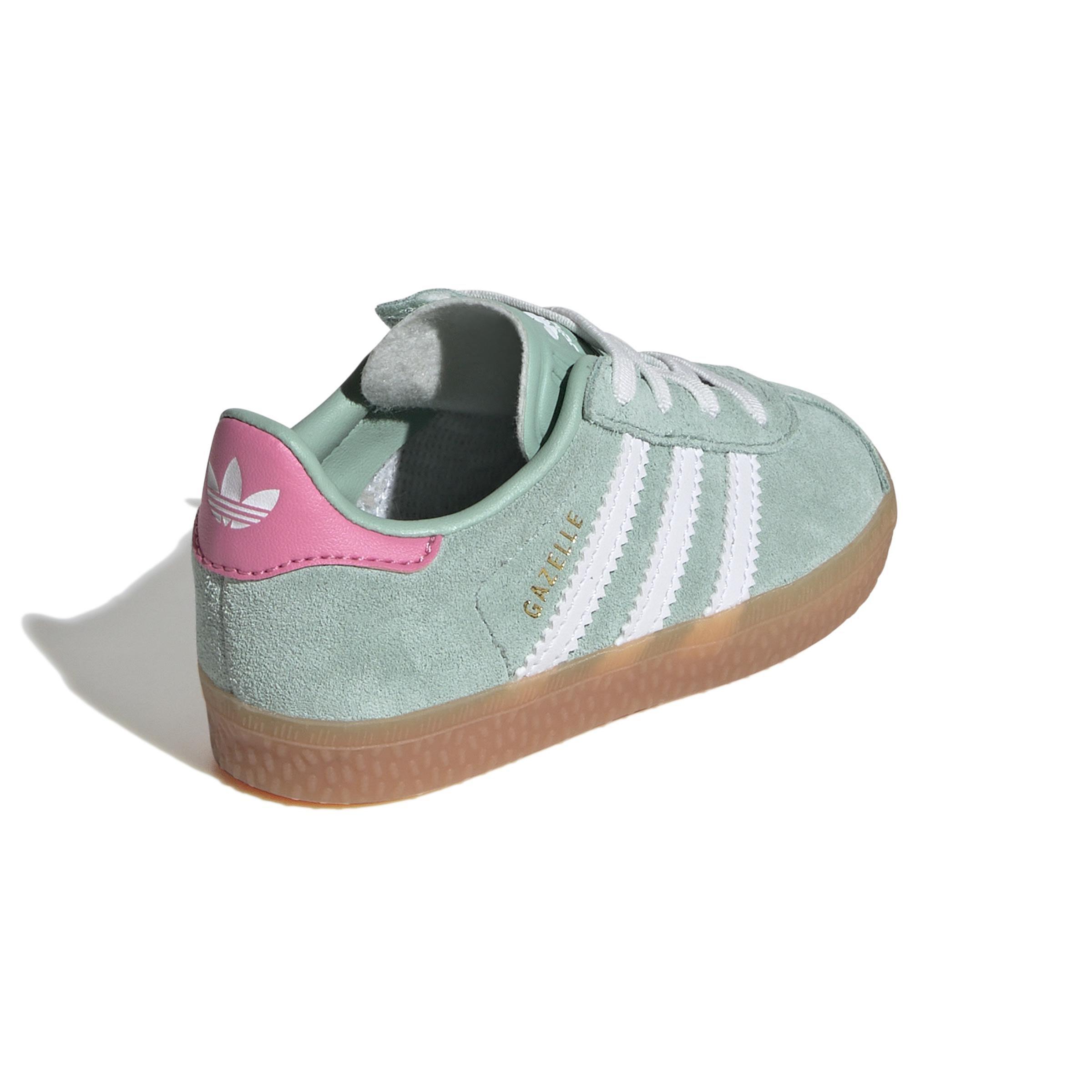 Unisex Kids Gazelle Comfort Closure Elastic Laces Shoes, Green, , large image number 3