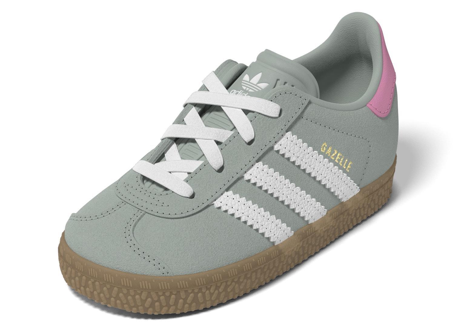 Unisex Kids Gazelle Comfort Closure Elastic Laces Shoes, Green, , large image number 7
