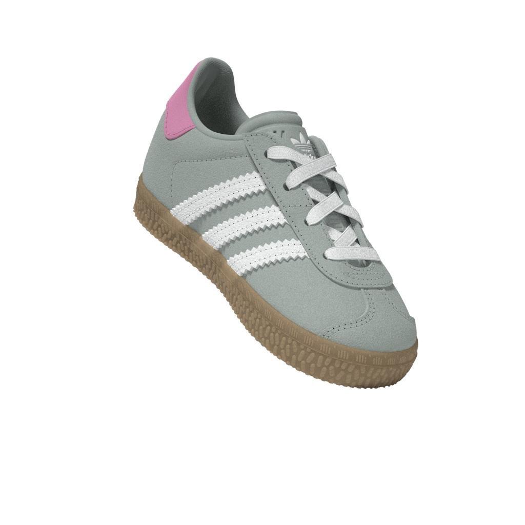 Unisex Kids Gazelle Comfort Closure Elastic Laces Shoes, Green, , large image number 8