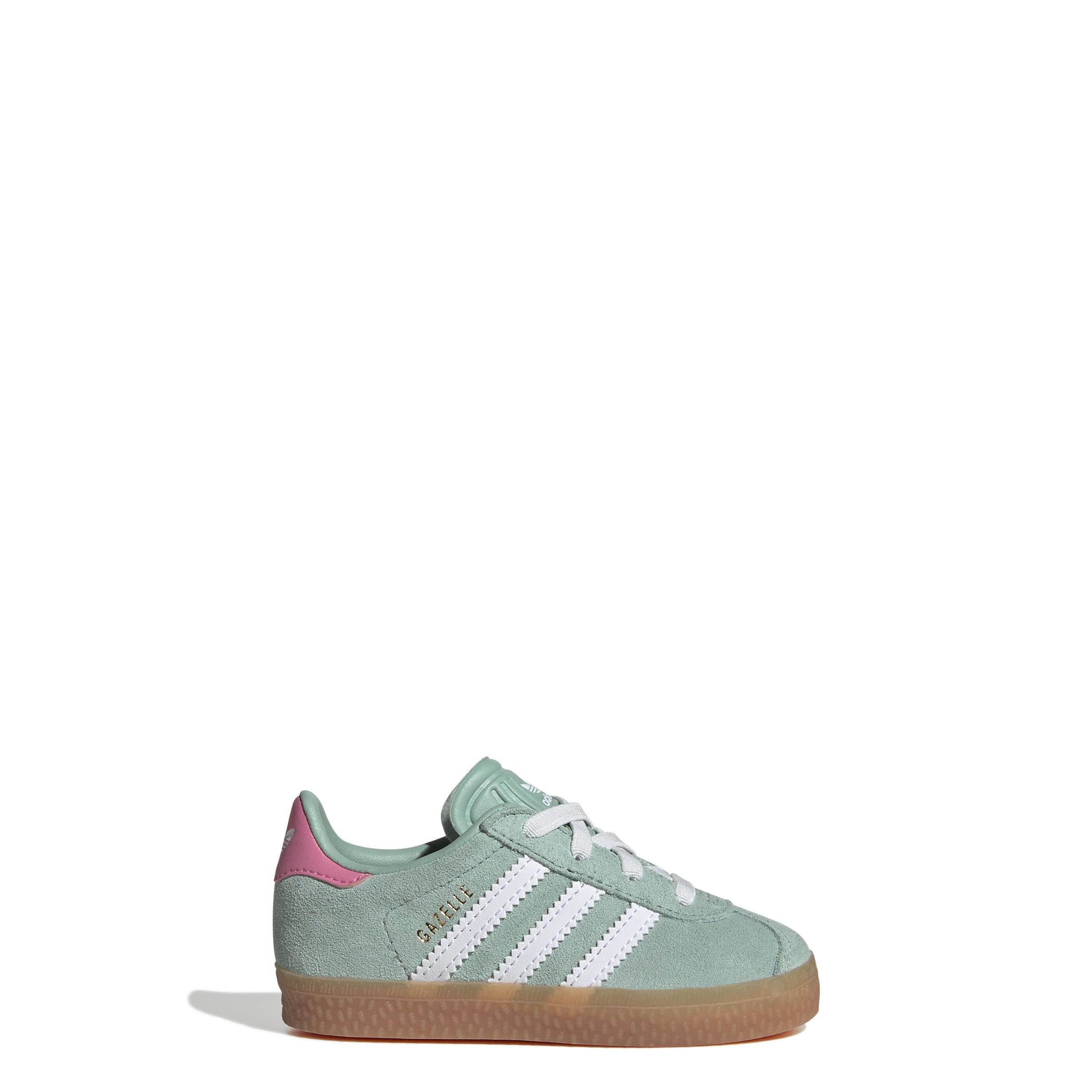 Unisex Kids Gazelle Comfort Closure Elastic Laces Shoes, Green, , large image number 10