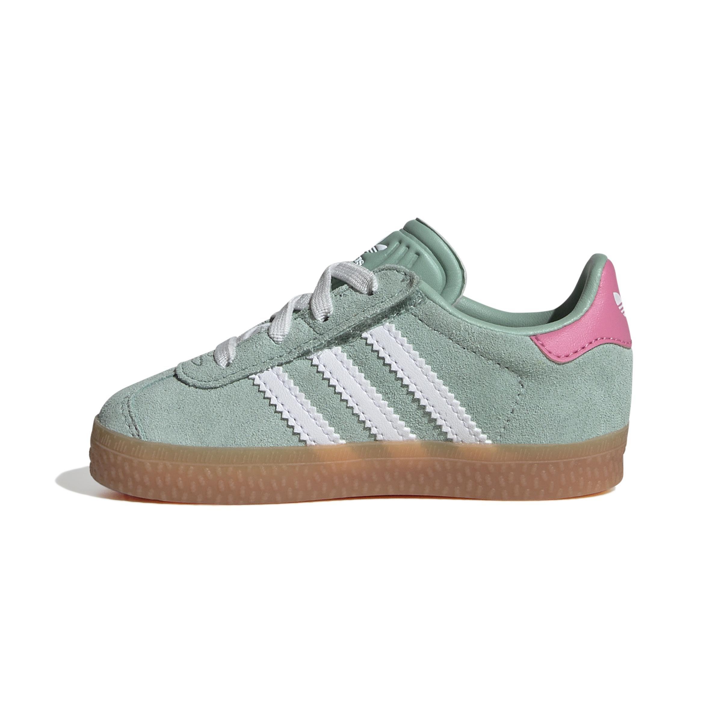 Unisex Kids Gazelle Comfort Closure Elastic Laces Shoes, Green, , large image number 12