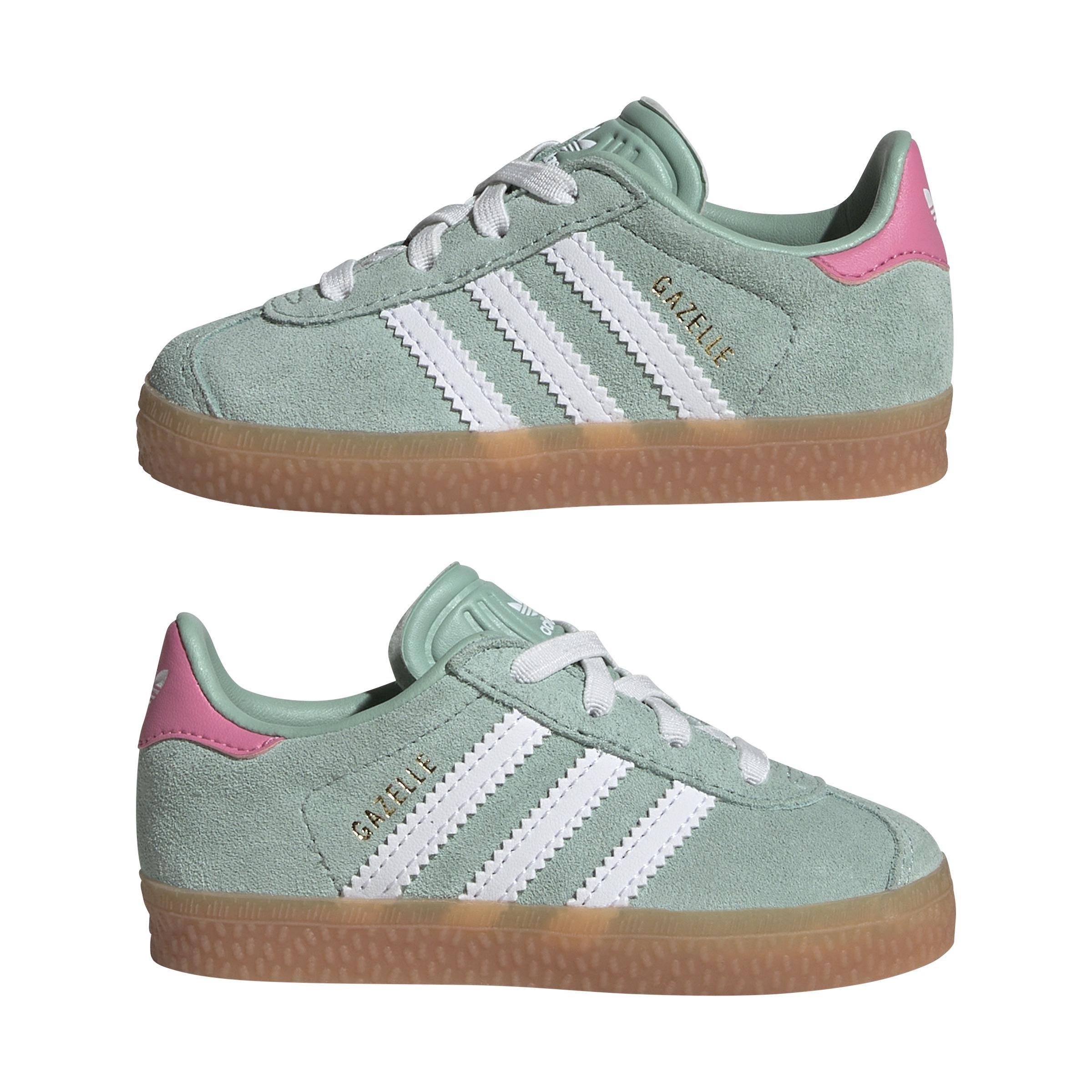 Unisex Kids Gazelle Comfort Closure Elastic Laces Shoes, Green, , large image number 13