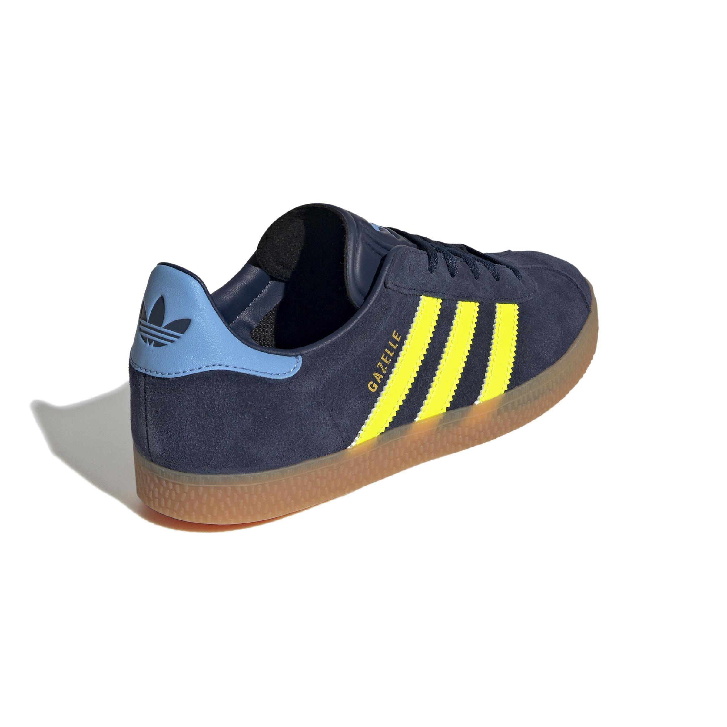 Unisex Kids Gazelle Shoes, Blue, A901_ONE, large image number 2