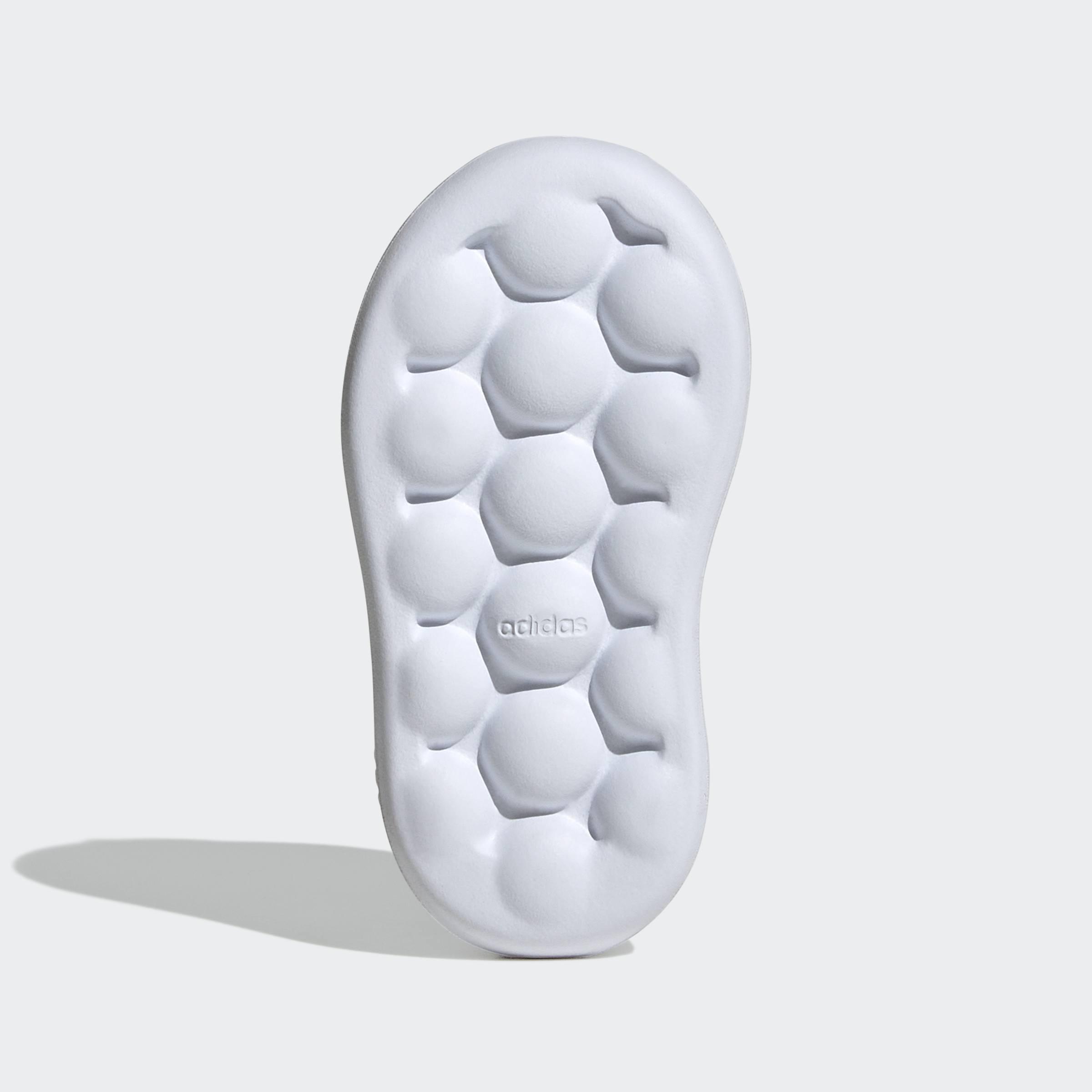 Kids Unisex Adidas Smiley Advantage Shoes, White, A901_ONE, large image number 6