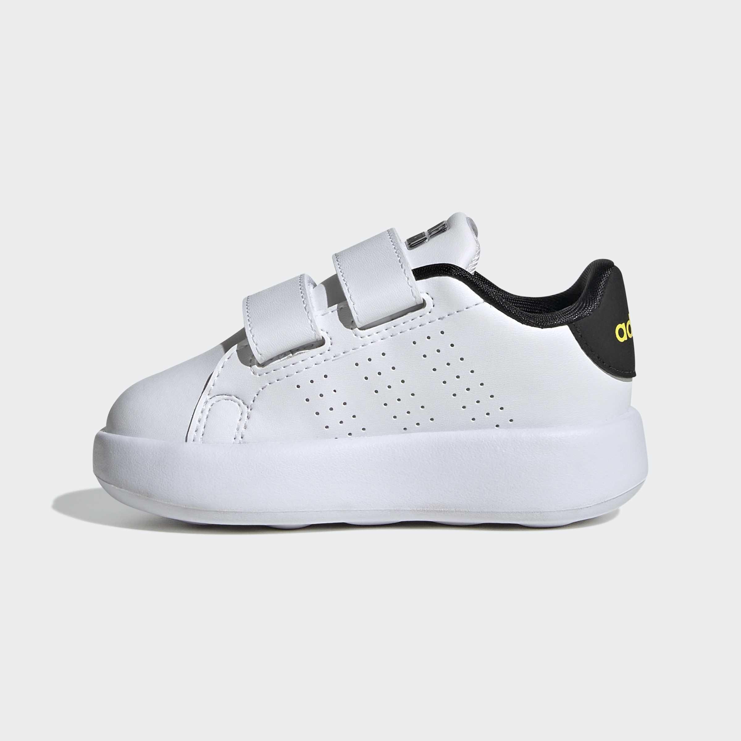 Kids Unisex Adidas Smiley Advantage Shoes, White, A901_ONE, large image number 7