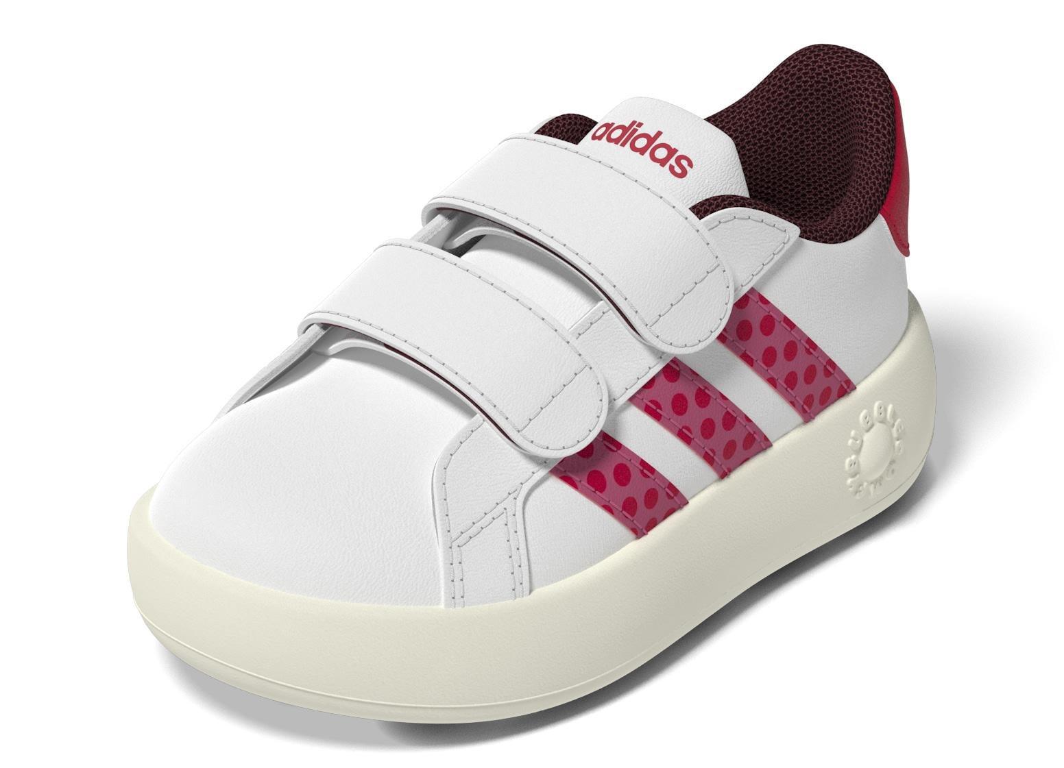 Kids Unisex Adidas Disney Minnie Mouse Grand Court 2.0 Shoes, White, A901_ONE, large image number 12