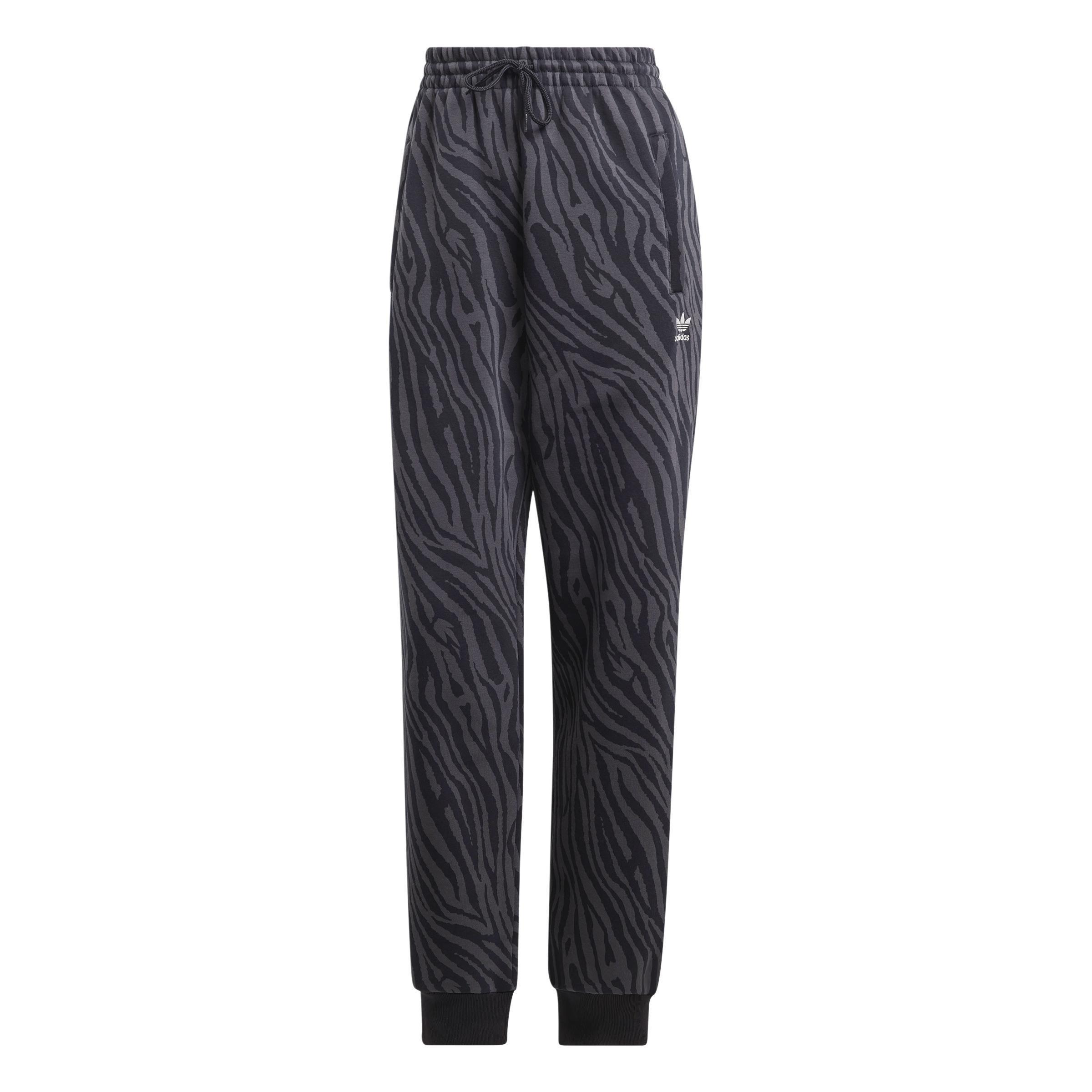 Allover Zebra Animal Print Essentials Joggers, Grey