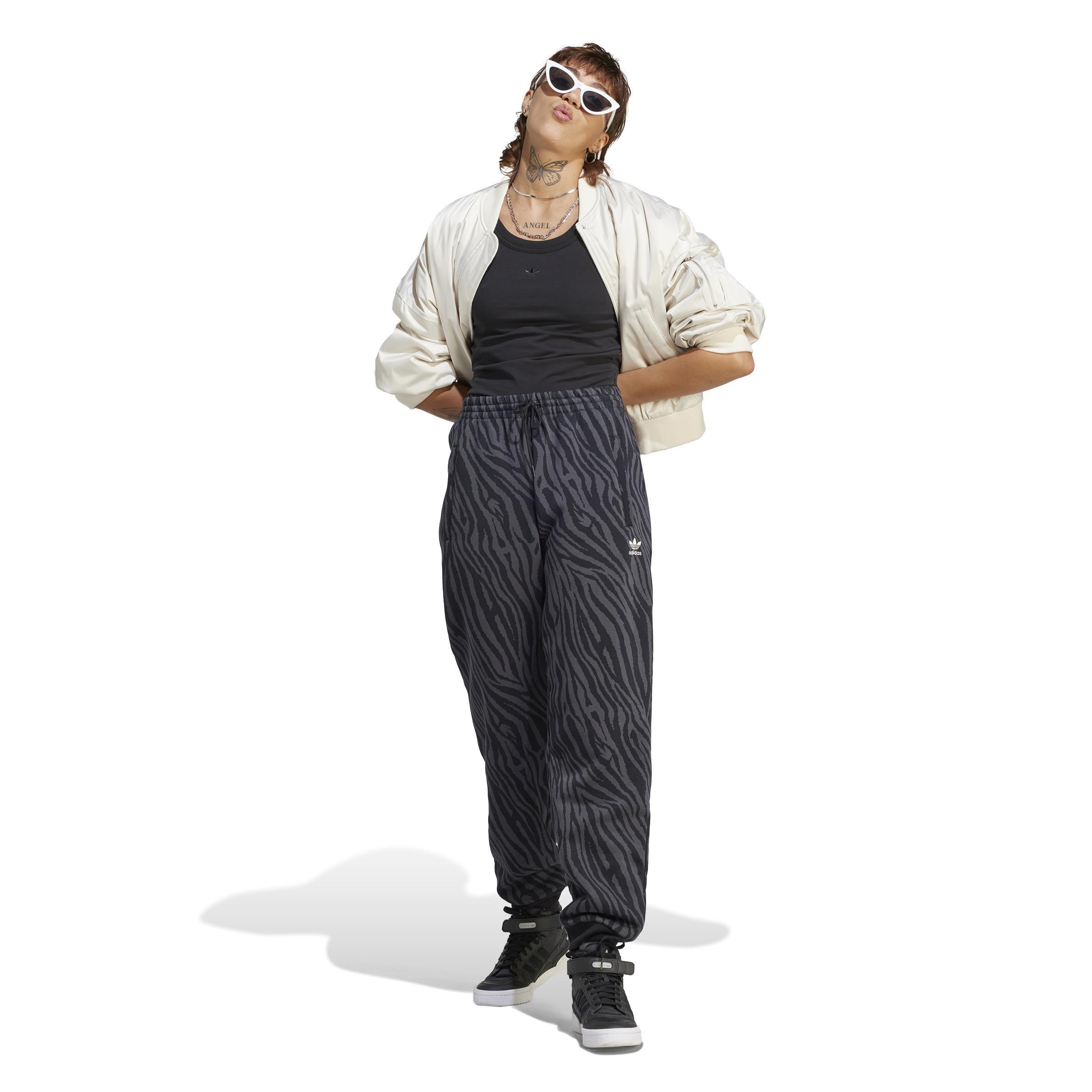 Allover Zebra Animal Print Essentials Joggers, Grey, , large image number 8