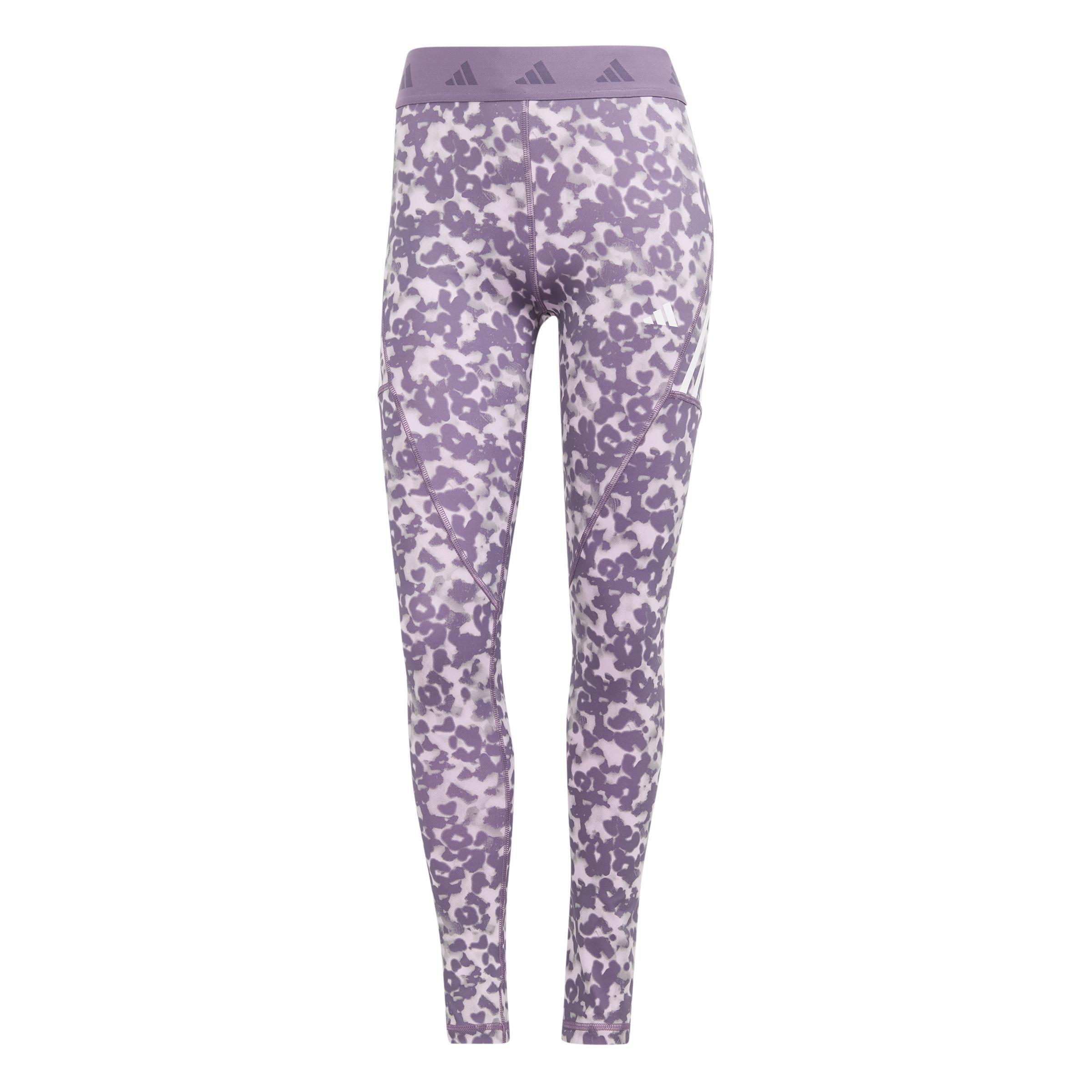 Techfit Hyperglam Full-Length Printed Leggings, Purple, A901_ONE, large image number 0