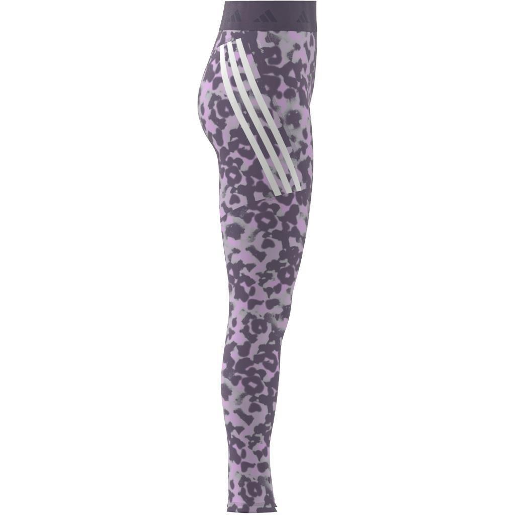 Techfit Hyperglam Full-Length Printed Leggings, Purple, A901_ONE, large image number 7