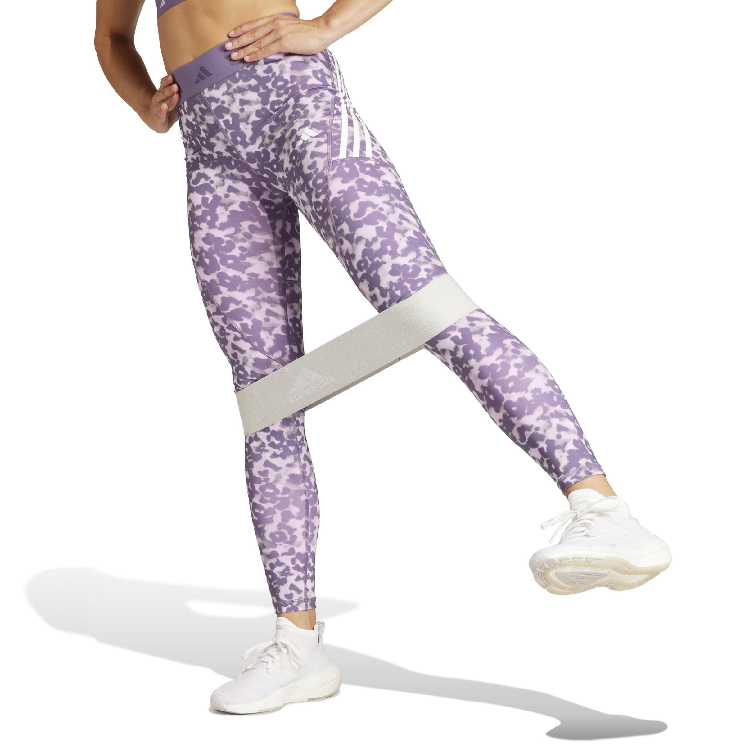 Techfit Hyperglam Full-Length Printed Leggings, Purple, A901_ONE, large image number 11