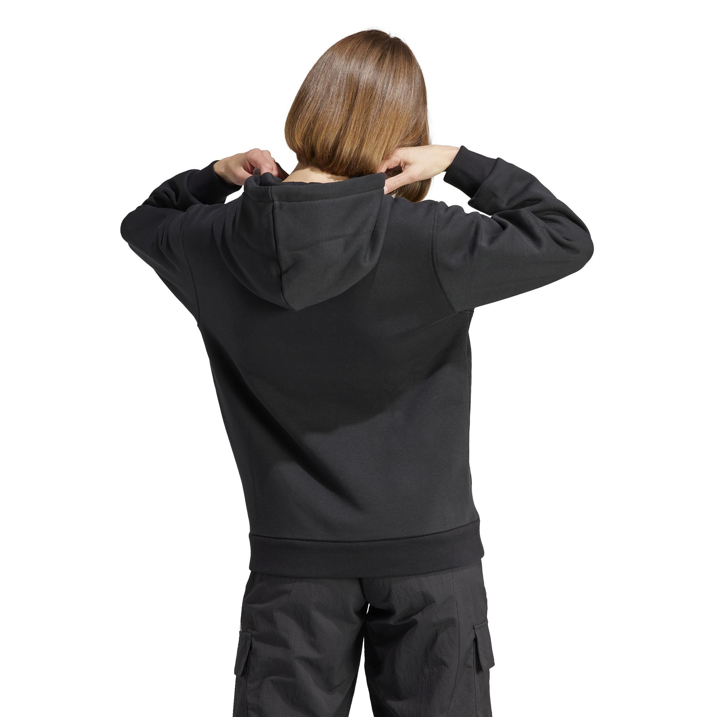 Flower Embroidery Hoodie, Black, , large image number 3