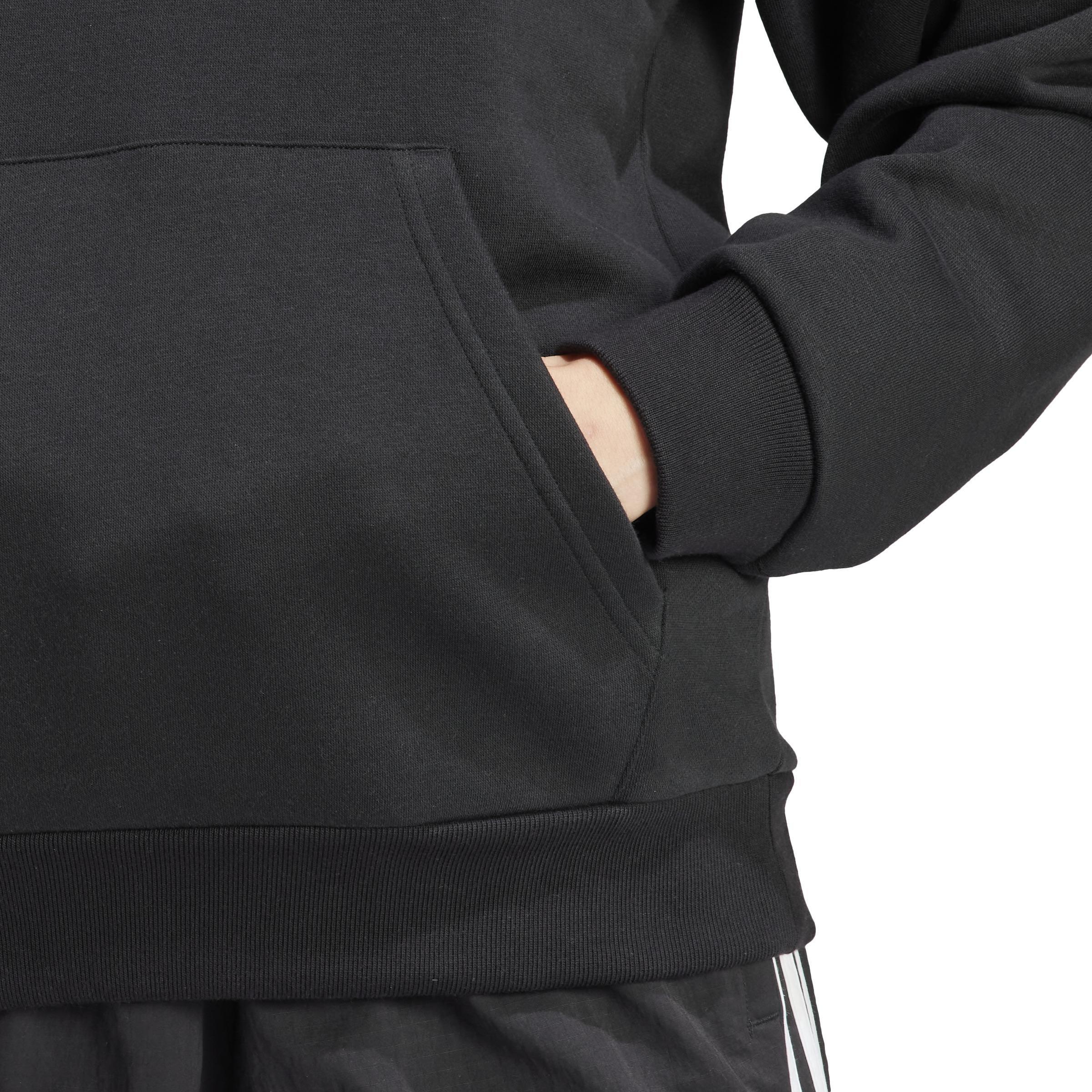Flower Embroidery Hoodie, Black, , large image number 5