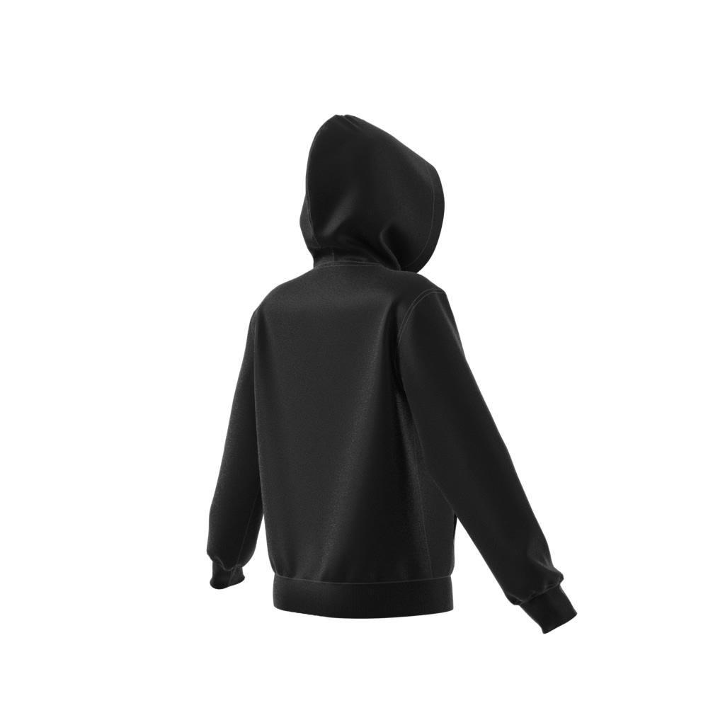 Flower Embroidery Hoodie, Black, A901_ONE, large image number 7