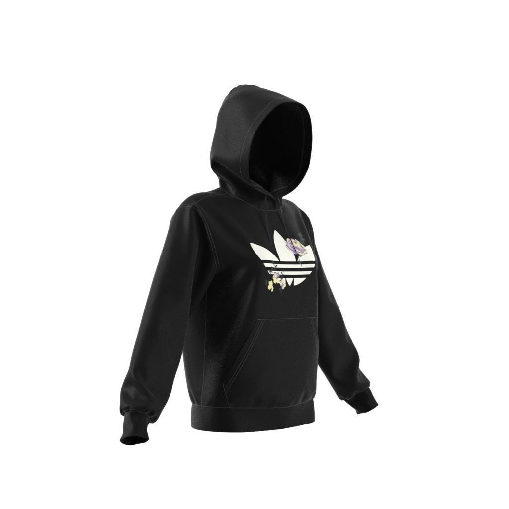 Flower Embroidery Hoodie, Black, , large image number 12