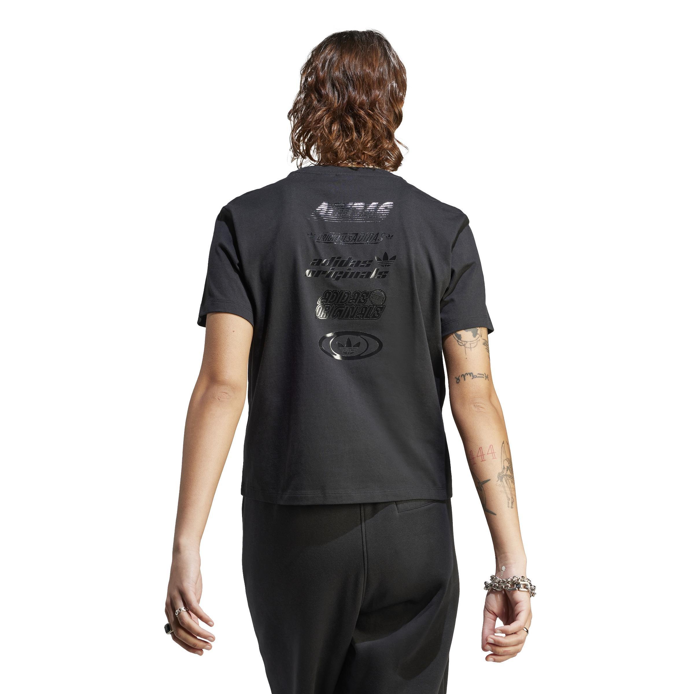 Women Multiple Logo T-Shirt, Black, A901_ONE, large image number 2