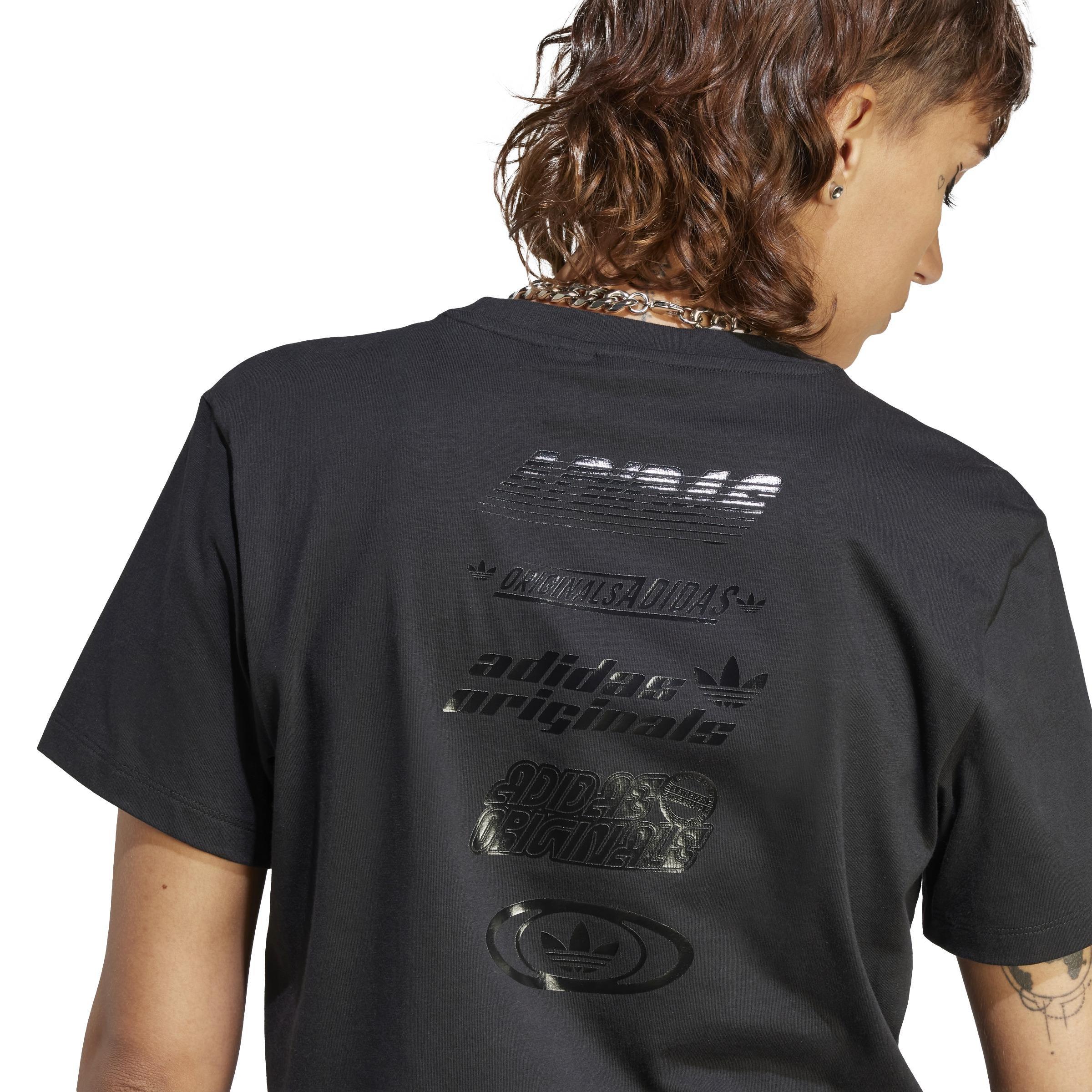 Women Multiple Logo T-Shirt, Black, A901_ONE, large image number 5