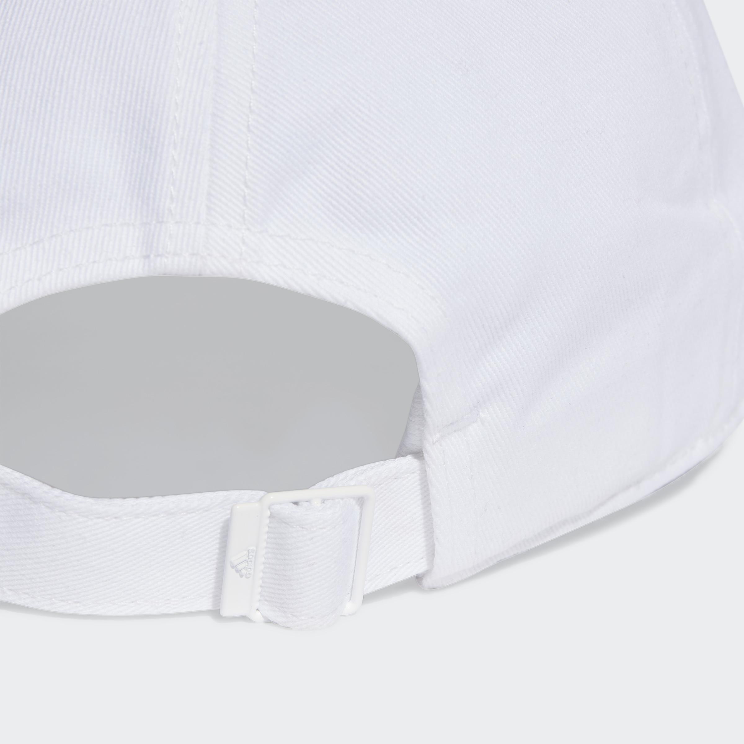 Unisex 3-Stripes Cotton Twill Baseball Cap, White, A901_ONE, large image number 3
